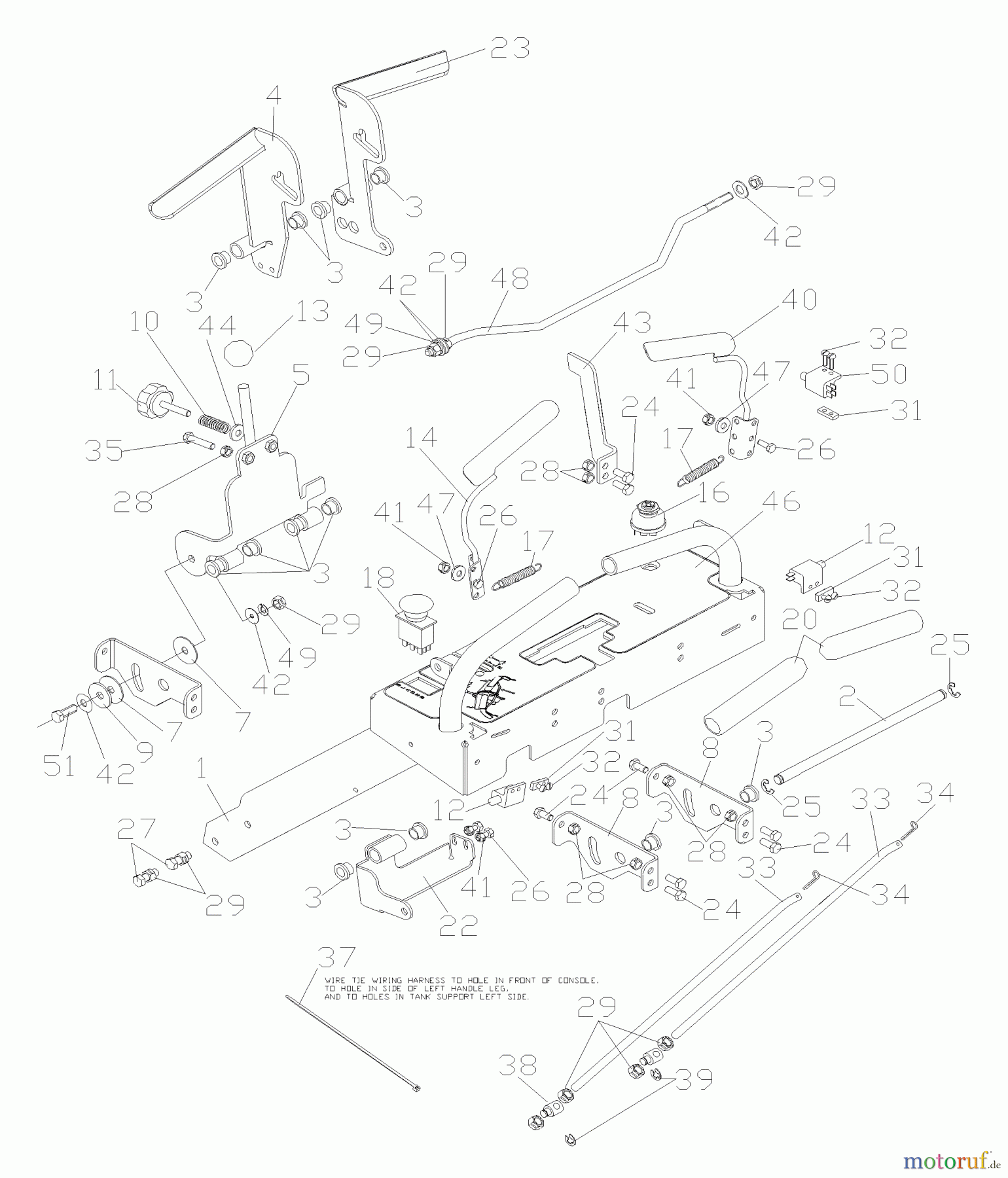 Husqvarna Rasenmäher für Großflächen WHF 5218ETS (968999130) - Husqvarna Wide-Area Walk-Behind Mower (2002-09 & After) Handle Assembly