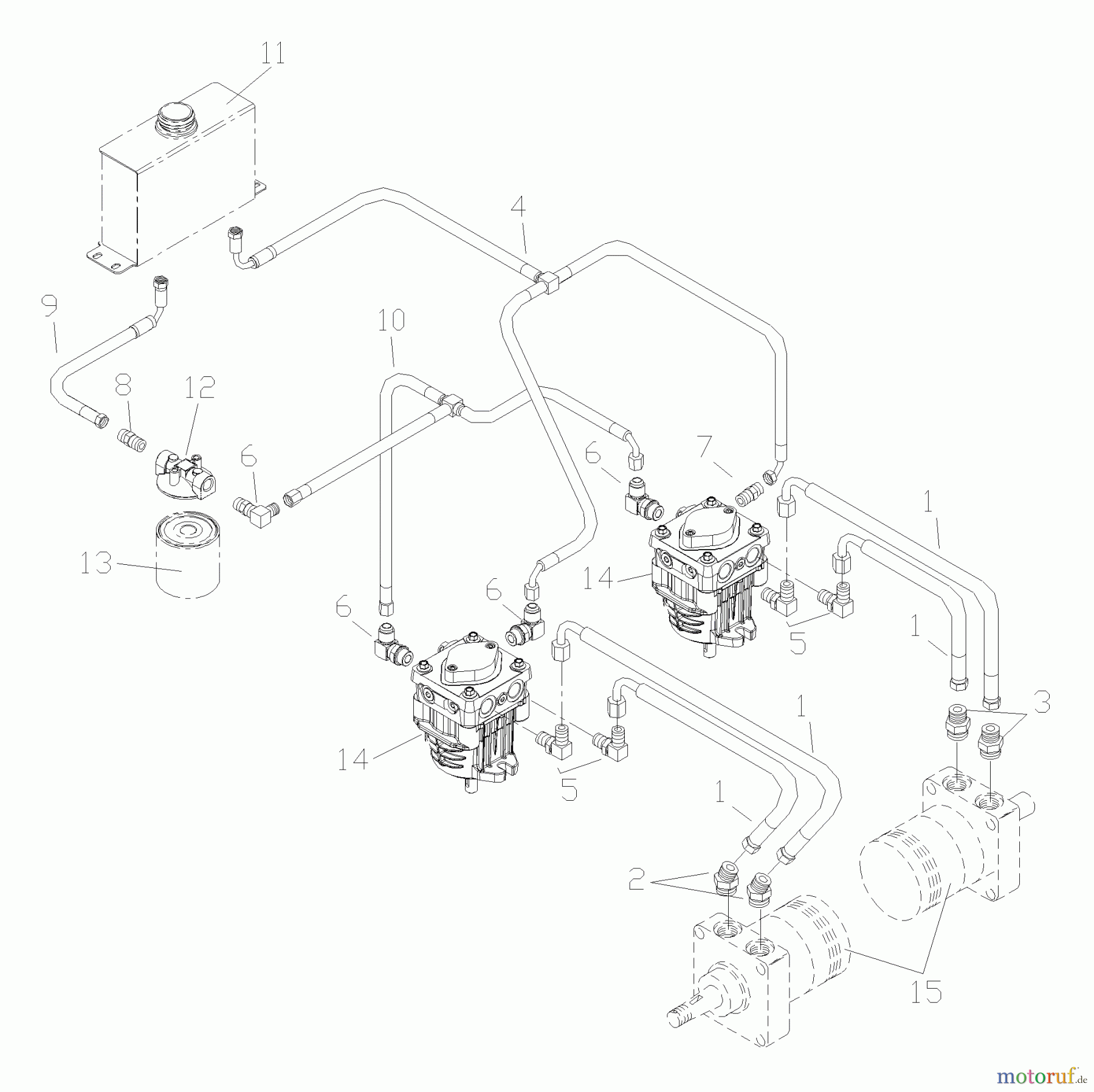 Husqvarna Rasenmäher für Großflächen WHF 4215ETS (968999127) - Husqvarna Wide-Area Walk-Behind Mower (2002-09 & After) Hydraulic Assembly