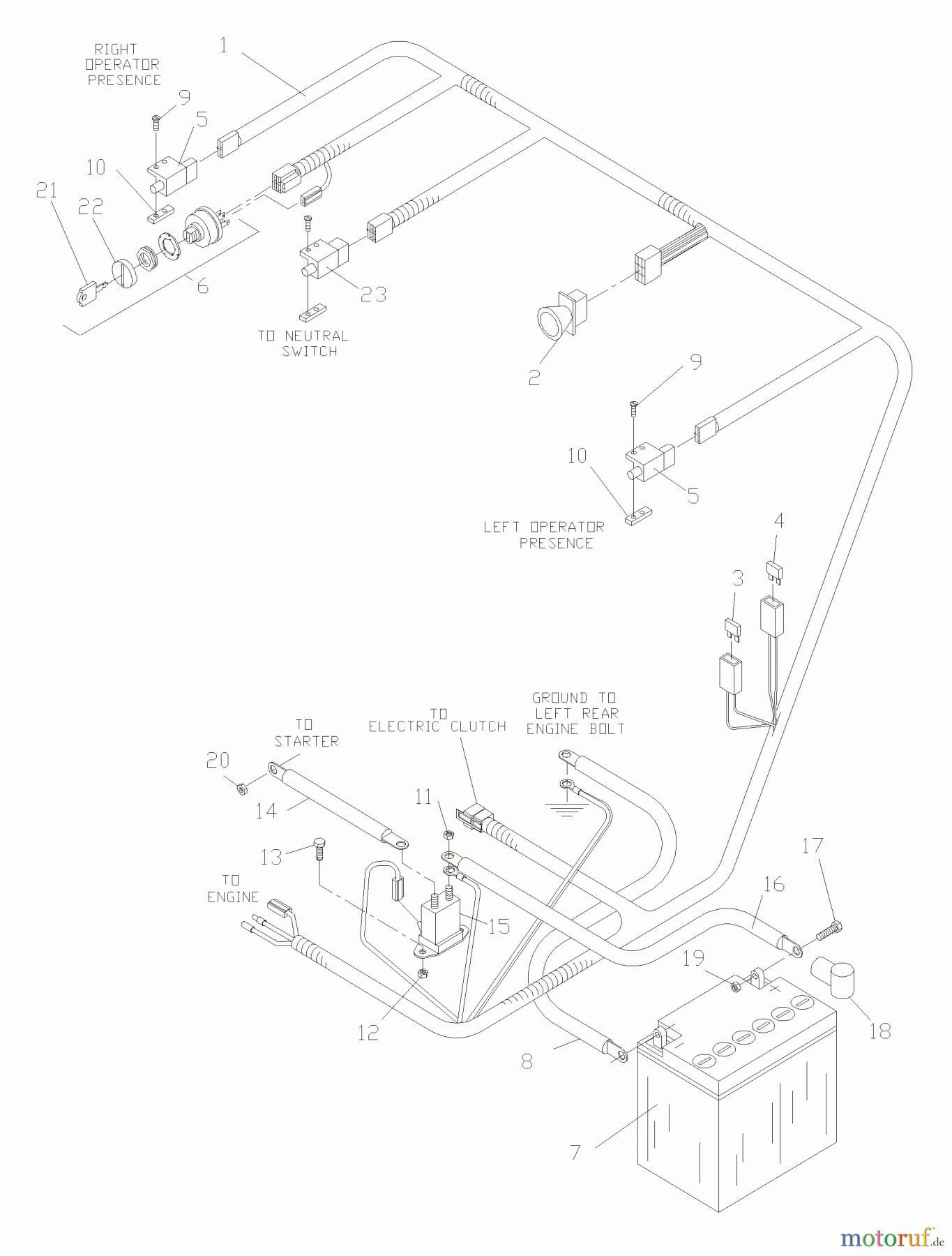 Husqvarna Rasenmäher für Großflächen WHF 4215ETS (968999127) - Husqvarna Wide-Area Walk-Behind Mower (2002-09 & After) Wiring Diagram