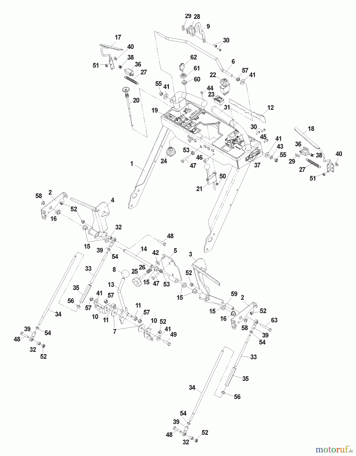 Husqvarna Rasenmäher für Großflächen WHF 5219 (968999253) - Husqvarna Wide-Area Walk-Behind Mower (2004-09 & After) Handle Assembly