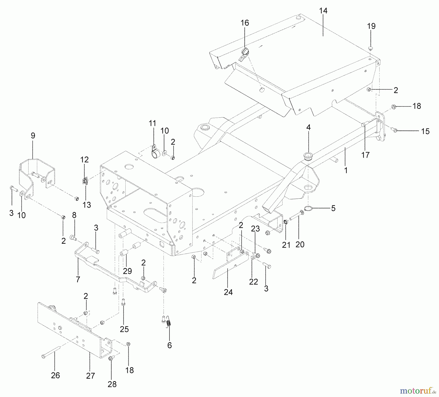 Husqvarna Rasenmäher für Großflächen WHF 6123 (966947007) - Husqvarna Wide-Area Walk-Behind Mower (2009-09 & After) Frame