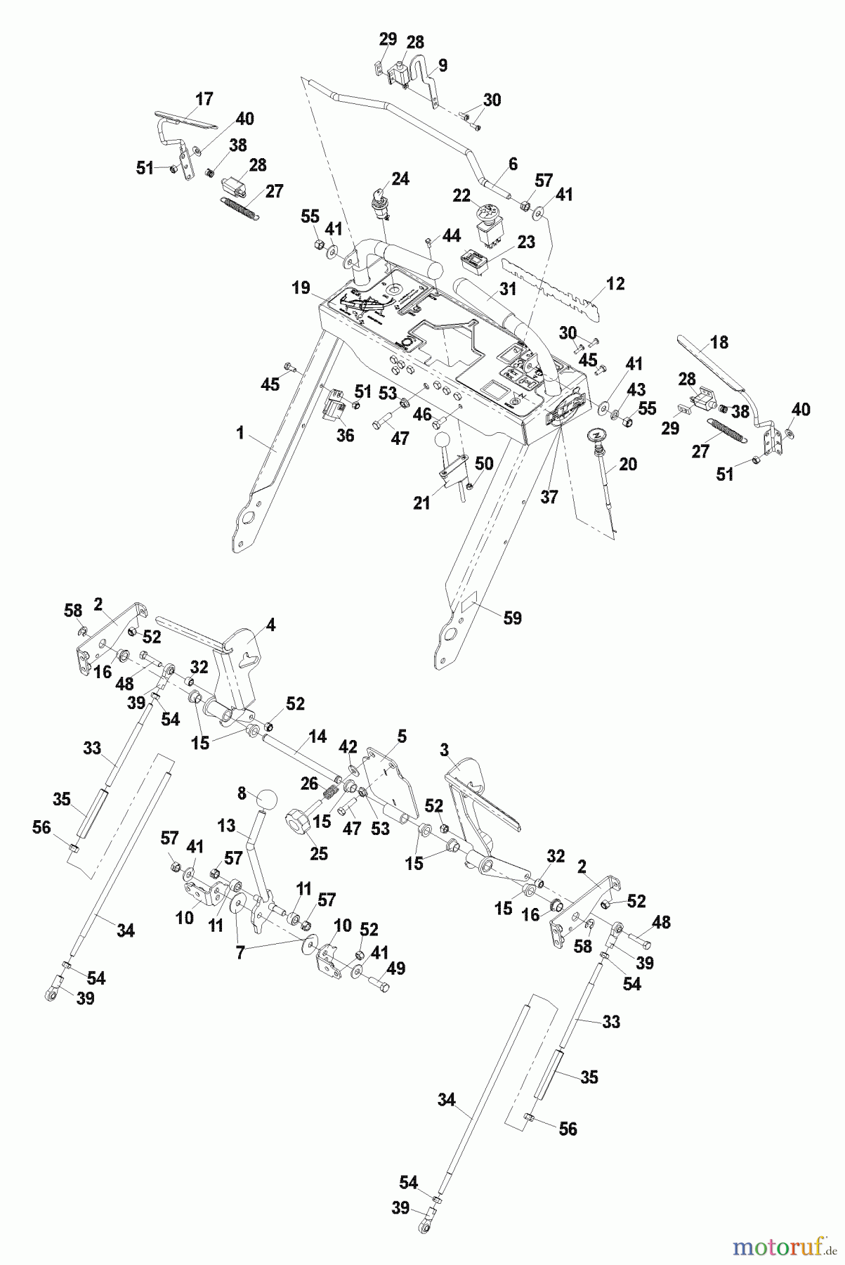  Husqvarna Rasenmäher für Großflächen WHT 4817 (968999238) - Husqvarna Wide-Area Walk-Behind Mower (2004-09 & After) Handle Assembly