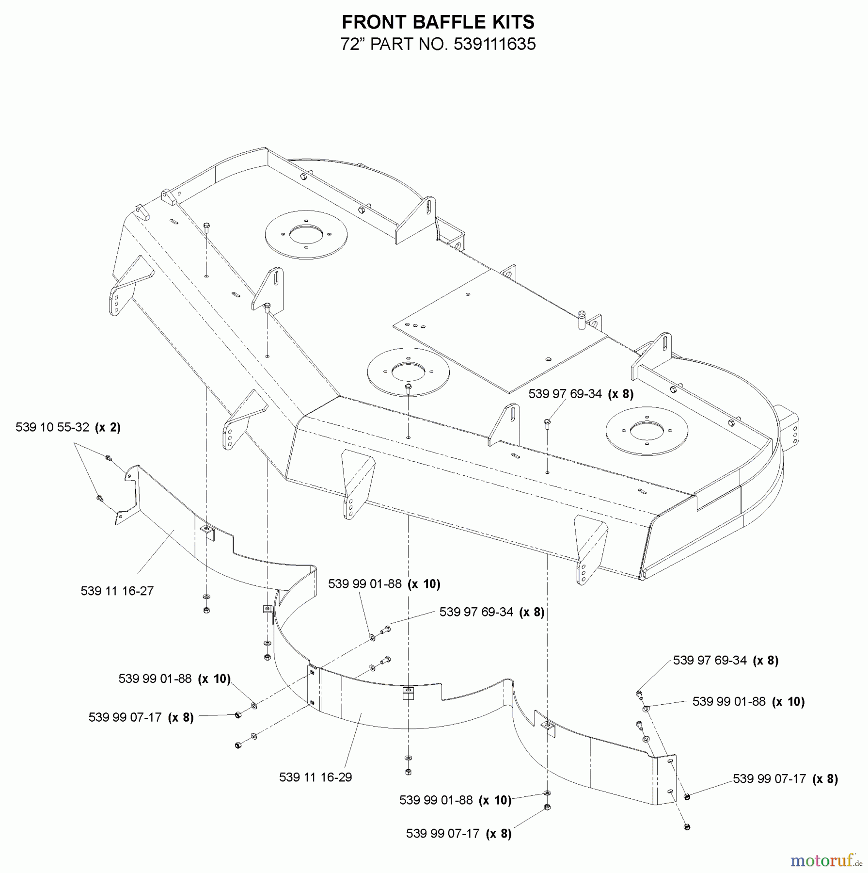 Husqvarna Nullwendekreismäher, Zero-Turn BX 34 D (968999316) - Husqvarna Zero-Turn Mower (2009-07 & After) Accessories Front Baffle Kits #2