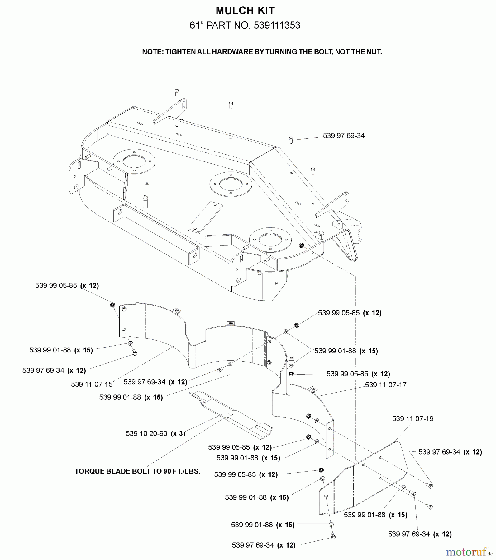Husqvarna Nullwendekreismäher, Zero-Turn BX 34 D (968999316) - Husqvarna Zero-Turn Mower (2009-07 & After) Accessories Mulch Kit #1