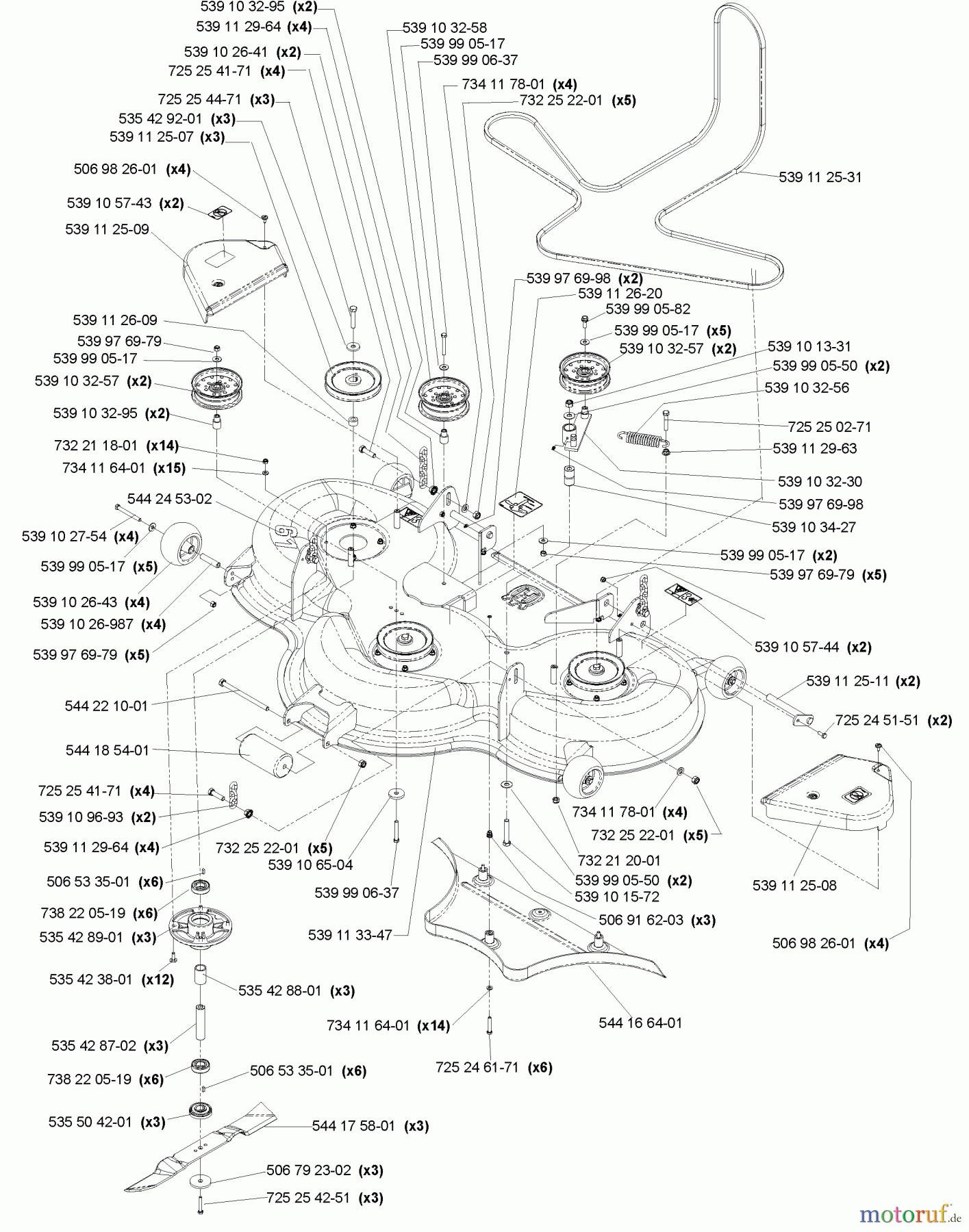 Husqvarna Nullwendekreismäher, Zero-Turn BX 34 D (968999316) - Husqvarna Zero-Turn Mower (2009-07 & After) Deck Assembly #3