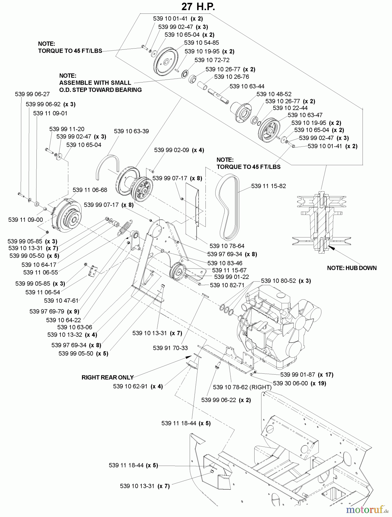 Husqvarna Nullwendekreismäher, Zero-Turn BX 34 D (968999316) - Husqvarna Zero-Turn Mower (2009-07 & After) Engine Assembly 27 H. P. #1