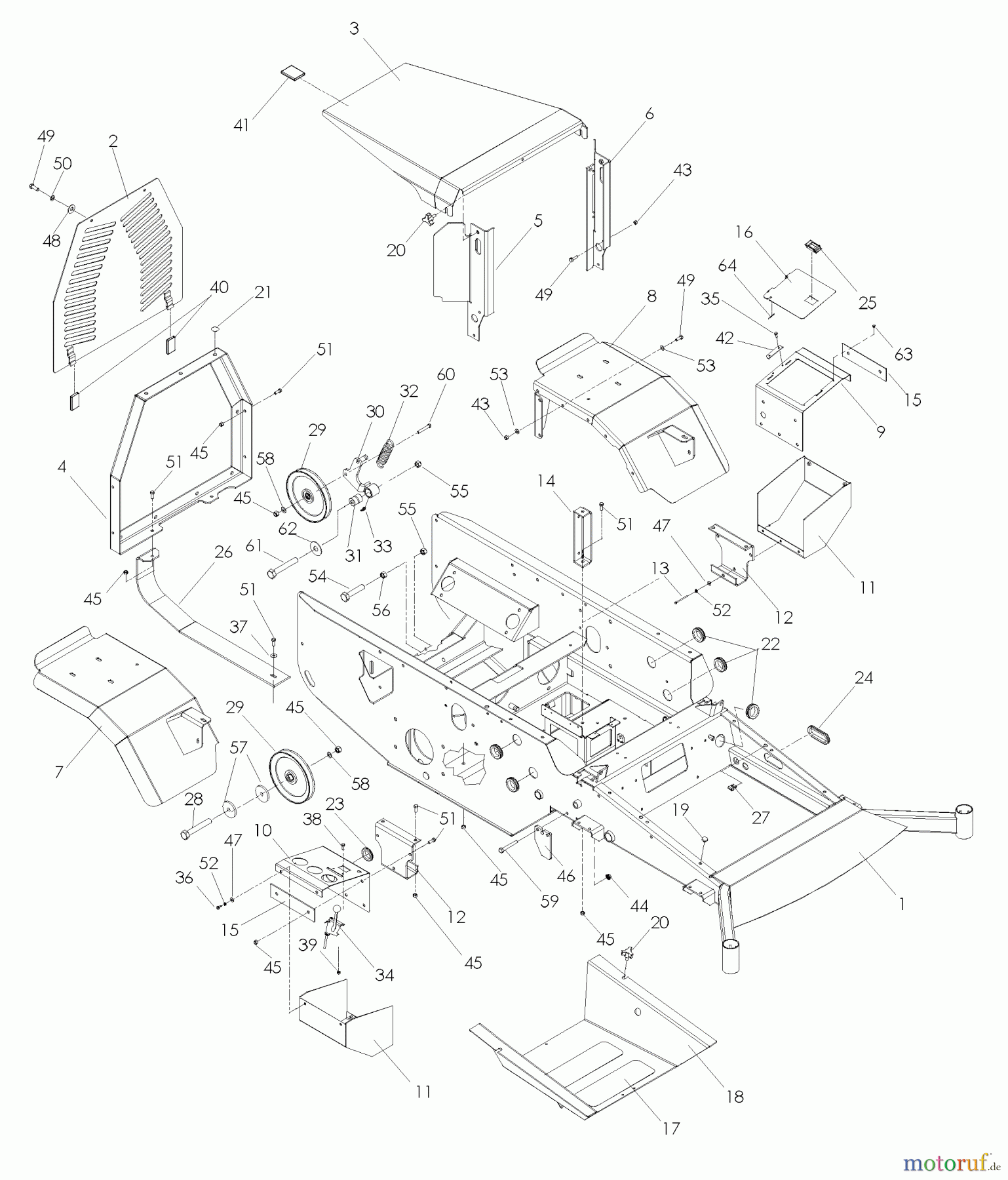 Husqvarna Nullwendekreismäher, Zero-Turn BZ 7234 D (968999264) - Husqvarna Zero-Turn Mower (2005-08 & After) Chassis / Frame