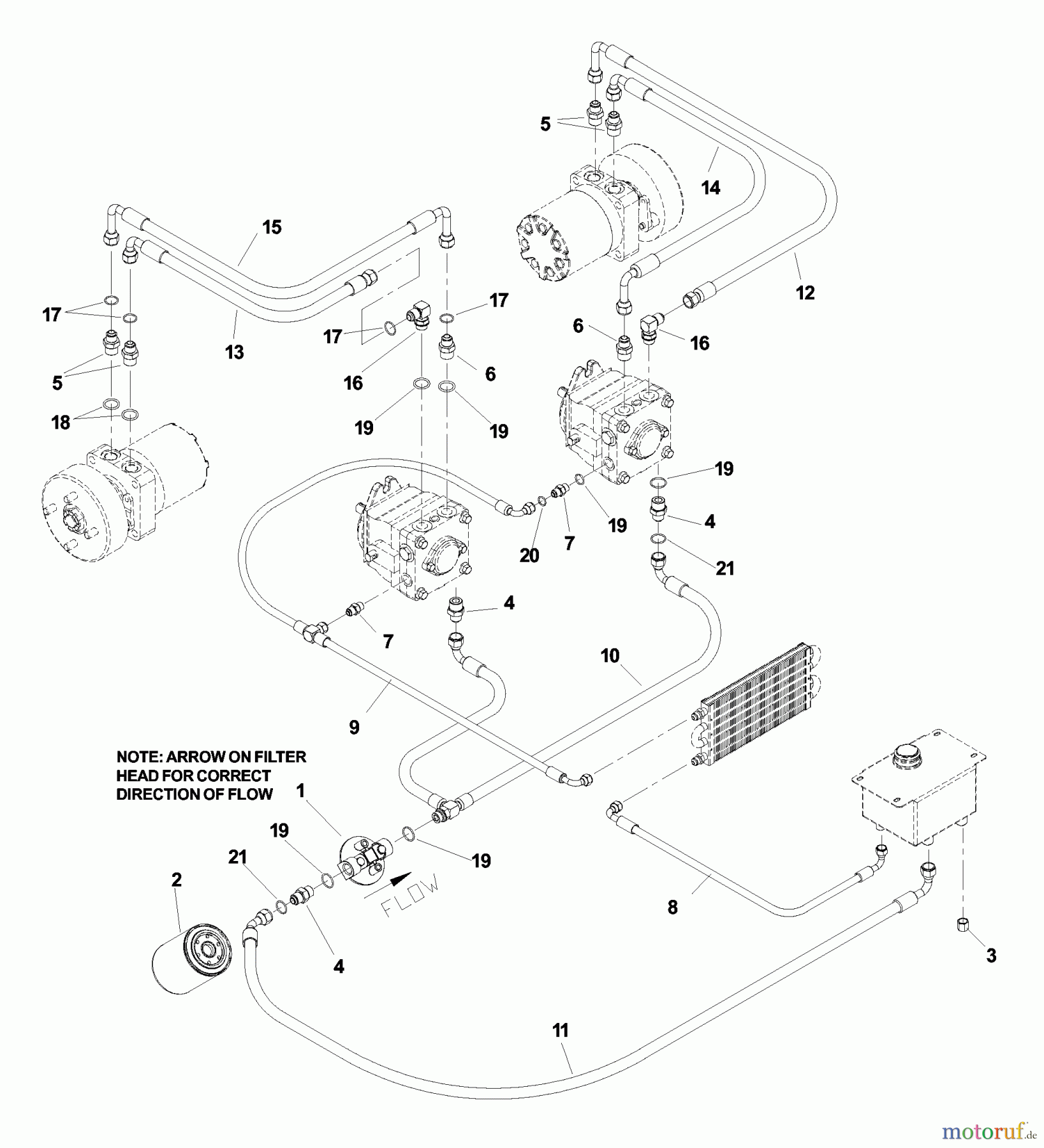 Husqvarna Nullwendekreismäher, Zero-Turn BZ 6127 D (968999218) - Husqvarna Zero-Turn Mower (2003-03 to 2004-10) Hydraulic Hoses And Fitting