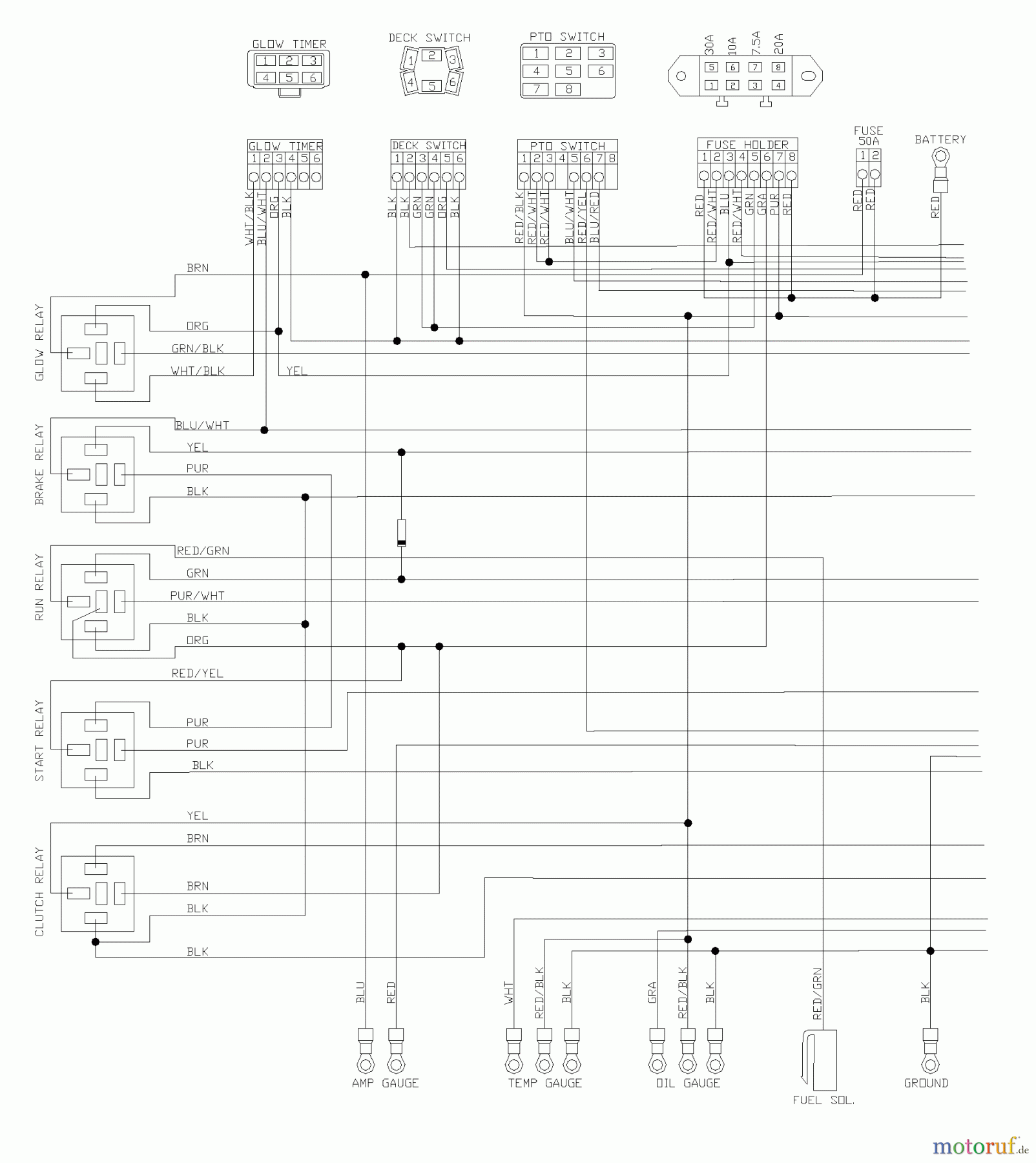 Husqvarna Nullwendekreismäher, Zero-Turn BZ 6134 D (968999214) - Husqvarna Zero-Turn Mower (2003-03 to 2004-10) Wiring Schematic (Part 1)