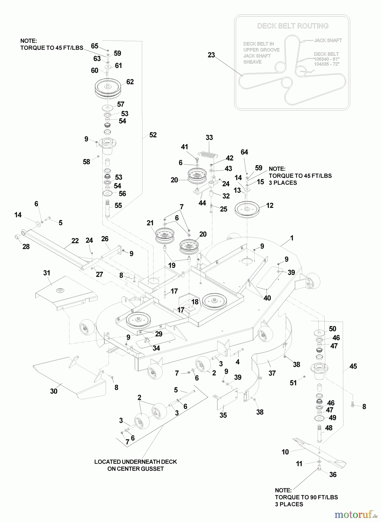 Husqvarna Nullwendekreismäher, Zero-Turn BZ 7234 D (968999216) - Husqvarna Zero-Turn Mower (2004-11 & After) (SN: 033600000 & Up) Deck Assembly 72