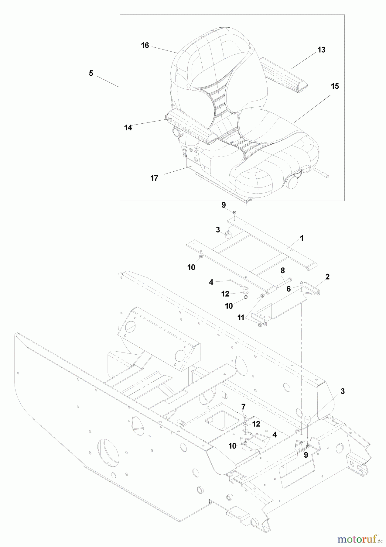 Husqvarna Nullwendekreismäher, Zero-Turn BZ 7234 D (968999216) - Husqvarna Zero-Turn Mower (2004-11 & After) (SN: 033600000 & Up) Seat Assembly
