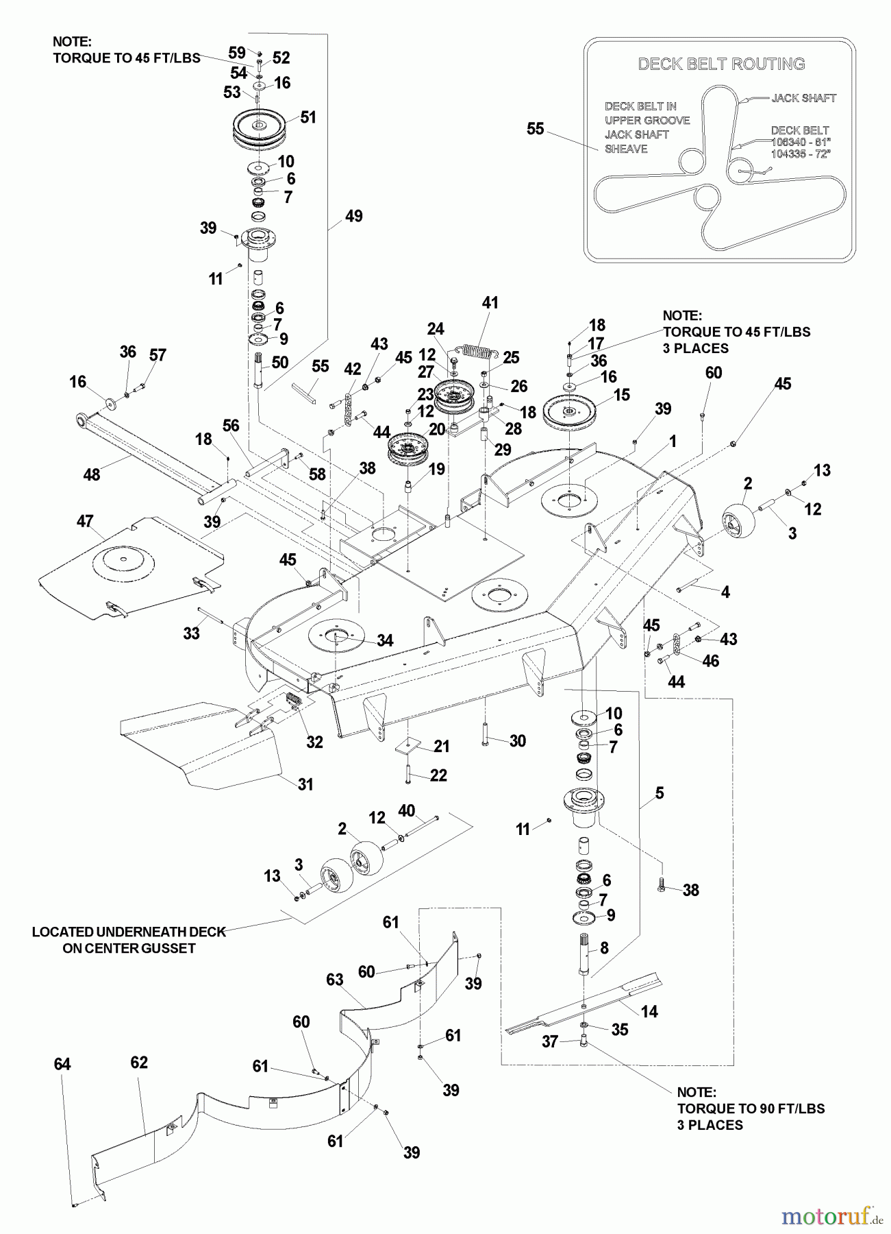 Husqvarna Nullwendekreismäher, Zero-Turn BZ 7234 D (968999264) - Husqvarna Zero-Turn Mower (2005-01 to 2005-07) Deck Assembly