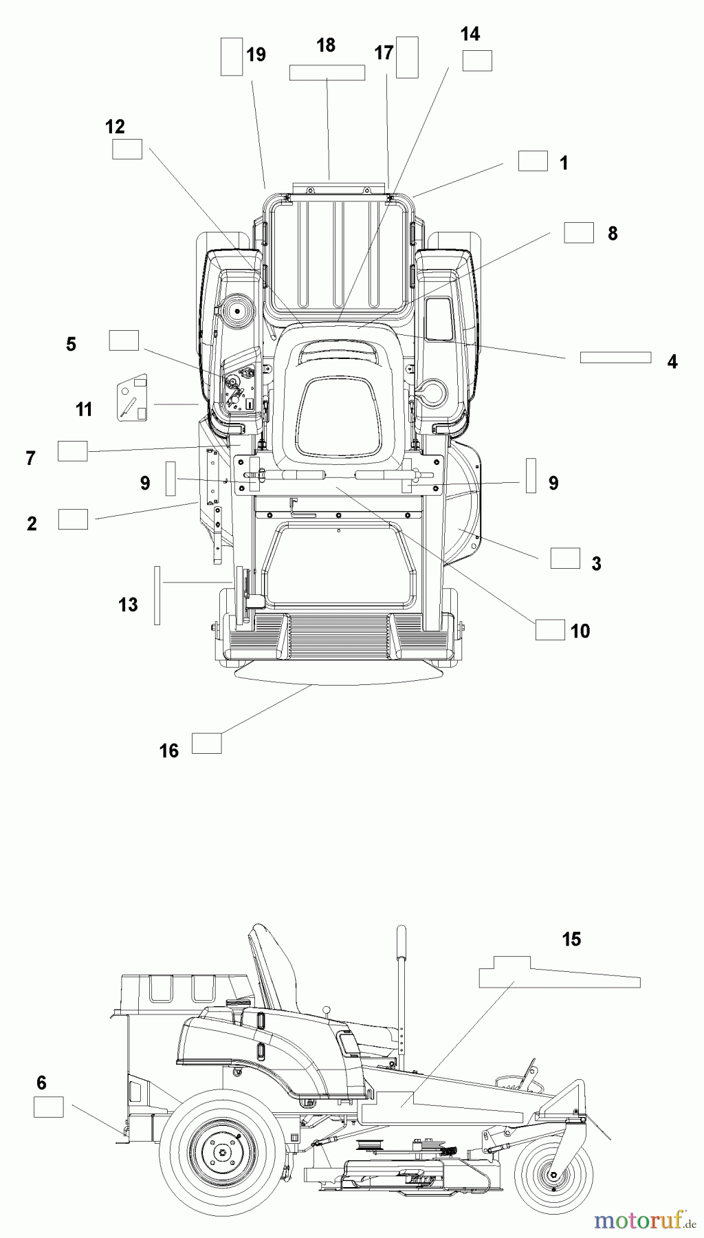Husqvarna Nullwendekreismäher, Zero-Turn CZ 42175 (968999275) - Husqvarna Zero-Turn Mower (2006-08 & After) Decals