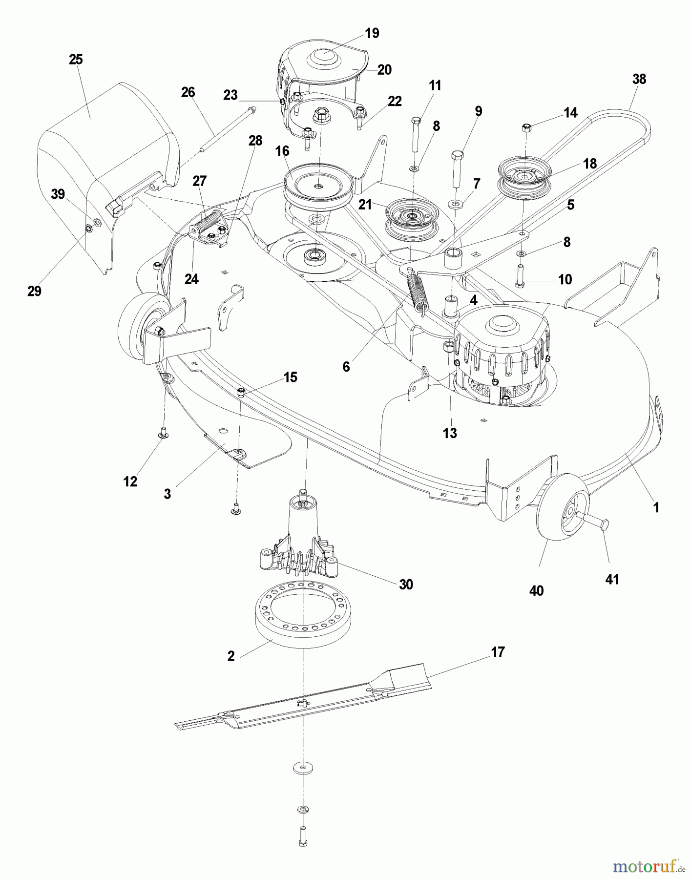 Husqvarna Nullwendekreismäher, Zero-Turn CZ 4217 (968999246) - Husqvarna Zero-Turn Mower (2006-08 & After) Deck Assembly 42