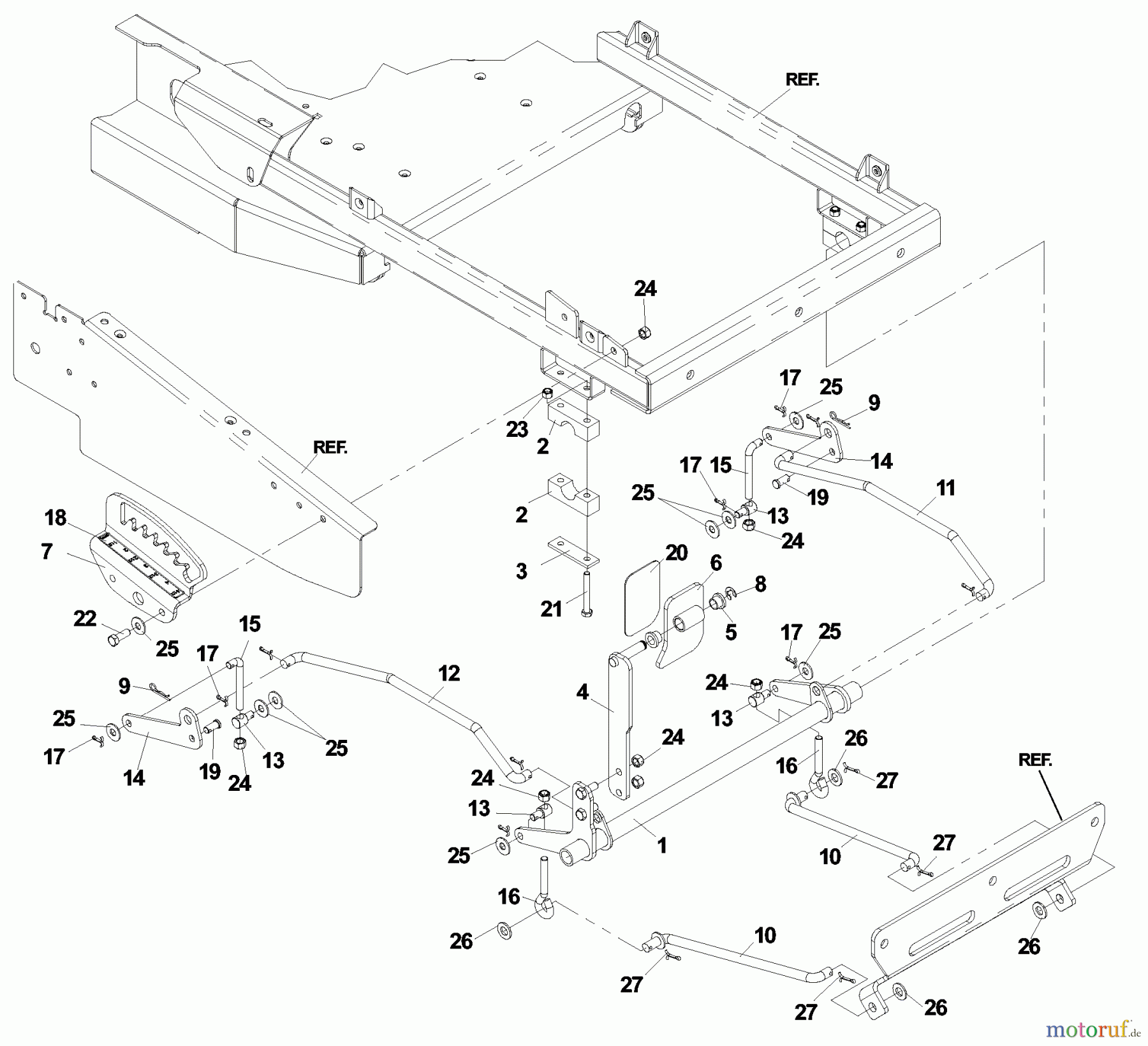 Husqvarna Nullwendekreismäher, Zero-Turn CZ 4815 (968999219) - Husqvarna KAA Zero-Turn Mower (2002-11 & After) Deck Lift Assembly