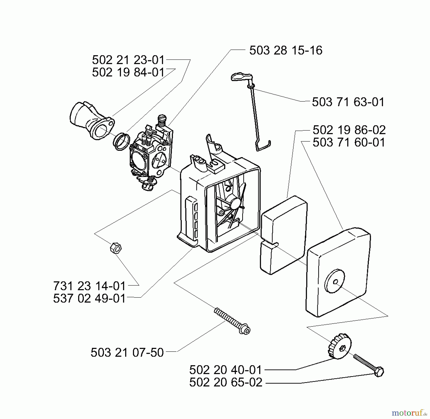 Husqvarna Bläser / Sauger / Häcksler / Mulchgeräte 225 B - Husqvarna Handheld Blower (2001-06 to 2006-08) Air Filter / Carburetor