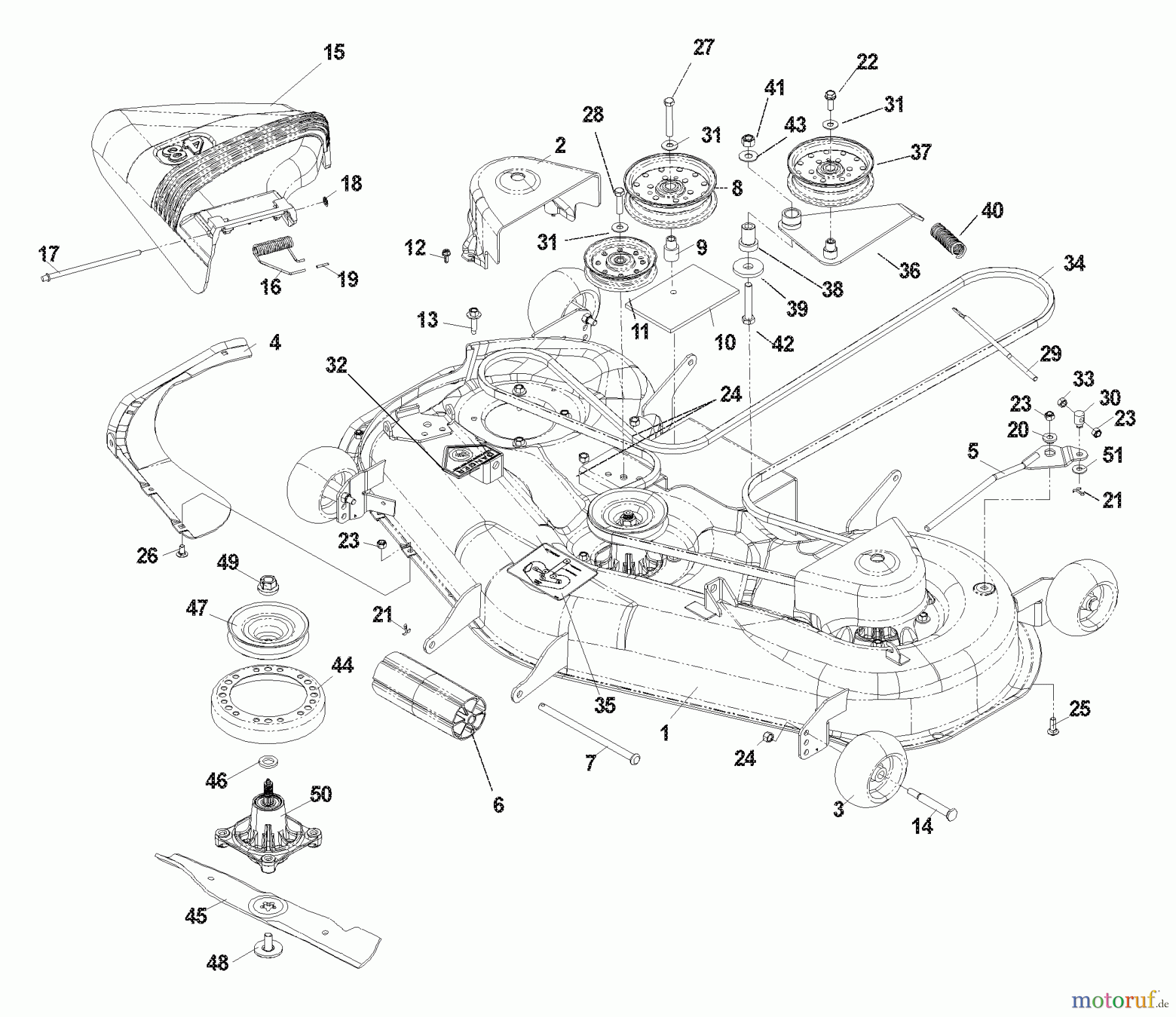 Husqvarna Nullwendekreismäher, Zero-Turn CZ 4818 (968999276) - Husqvarna Zero-Turn Mower (2004-09 & After) Deck Assembly 48