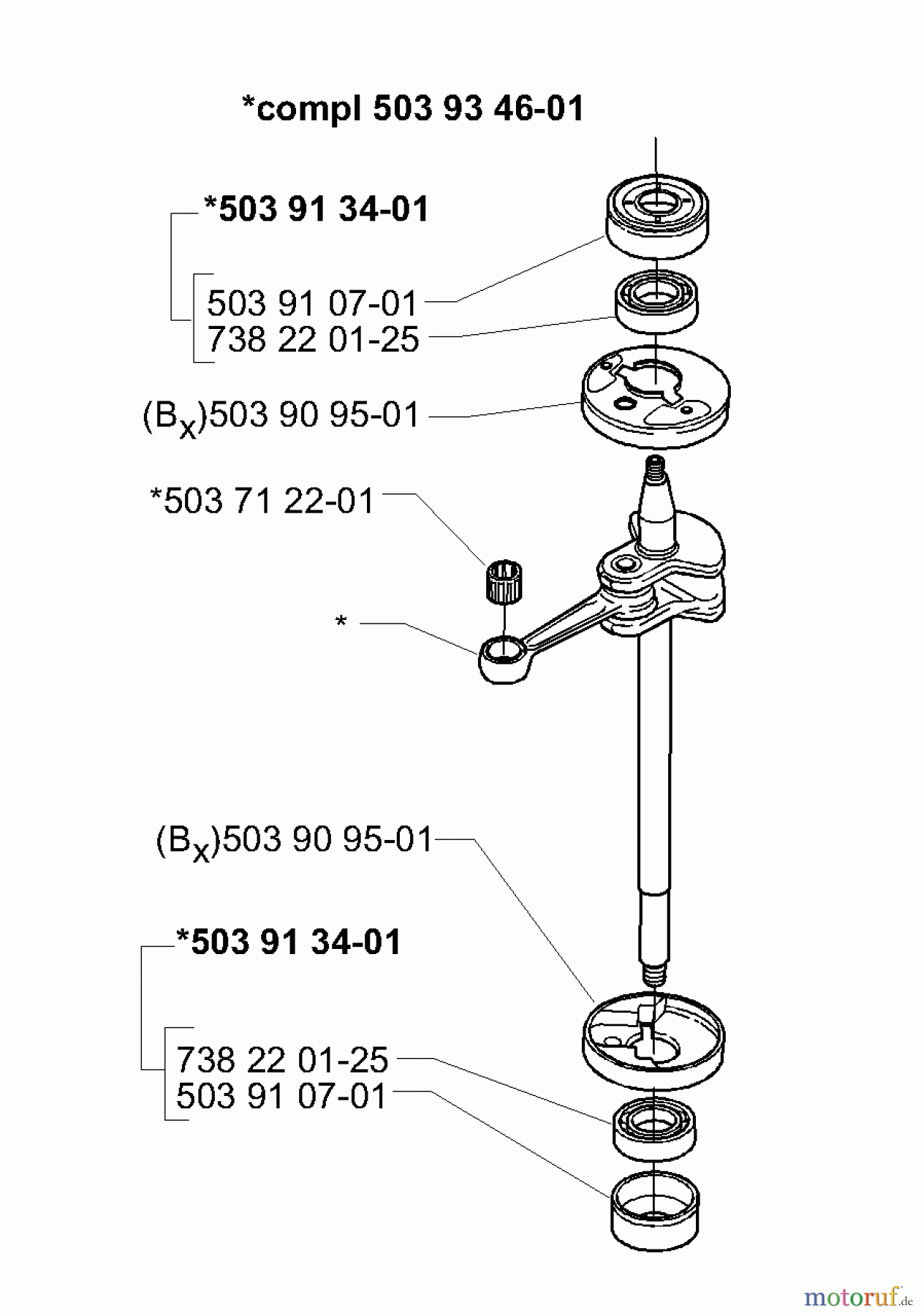 Husqvarna Bläser / Sauger / Häcksler / Mulchgeräte 225 BX - Husqvarna Handheld Blower Vacuum (2001-06 to 2006-08) Crankshaft