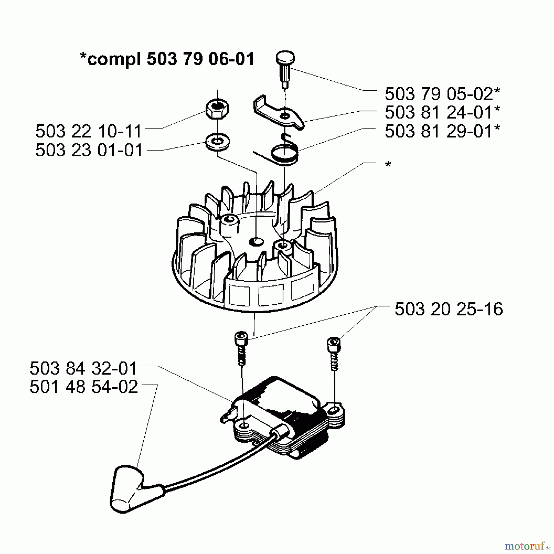 Husqvarna Bläser / Sauger / Häcksler / Mulchgeräte 225 B - Husqvarna Handheld Blower (2001-06 to 2006-08) Ignition / Flywheel