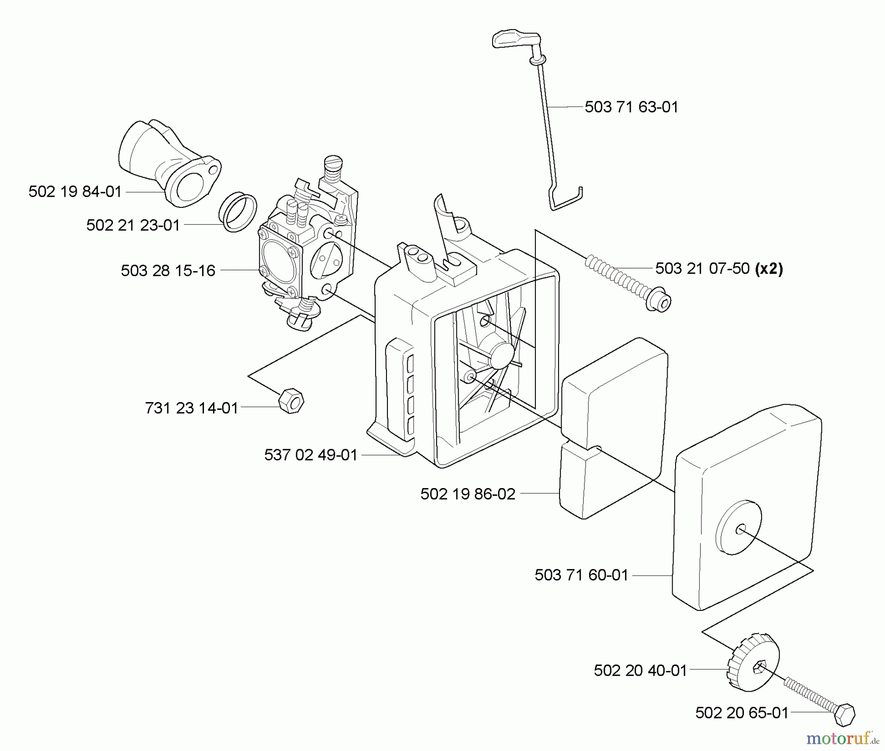 Husqvarna Bläser / Sauger / Häcksler / Mulchgeräte 225 BX - Husqvarna Handheld Blower Vacuum (2006-09 & After) Air Filter/ Carburetor
