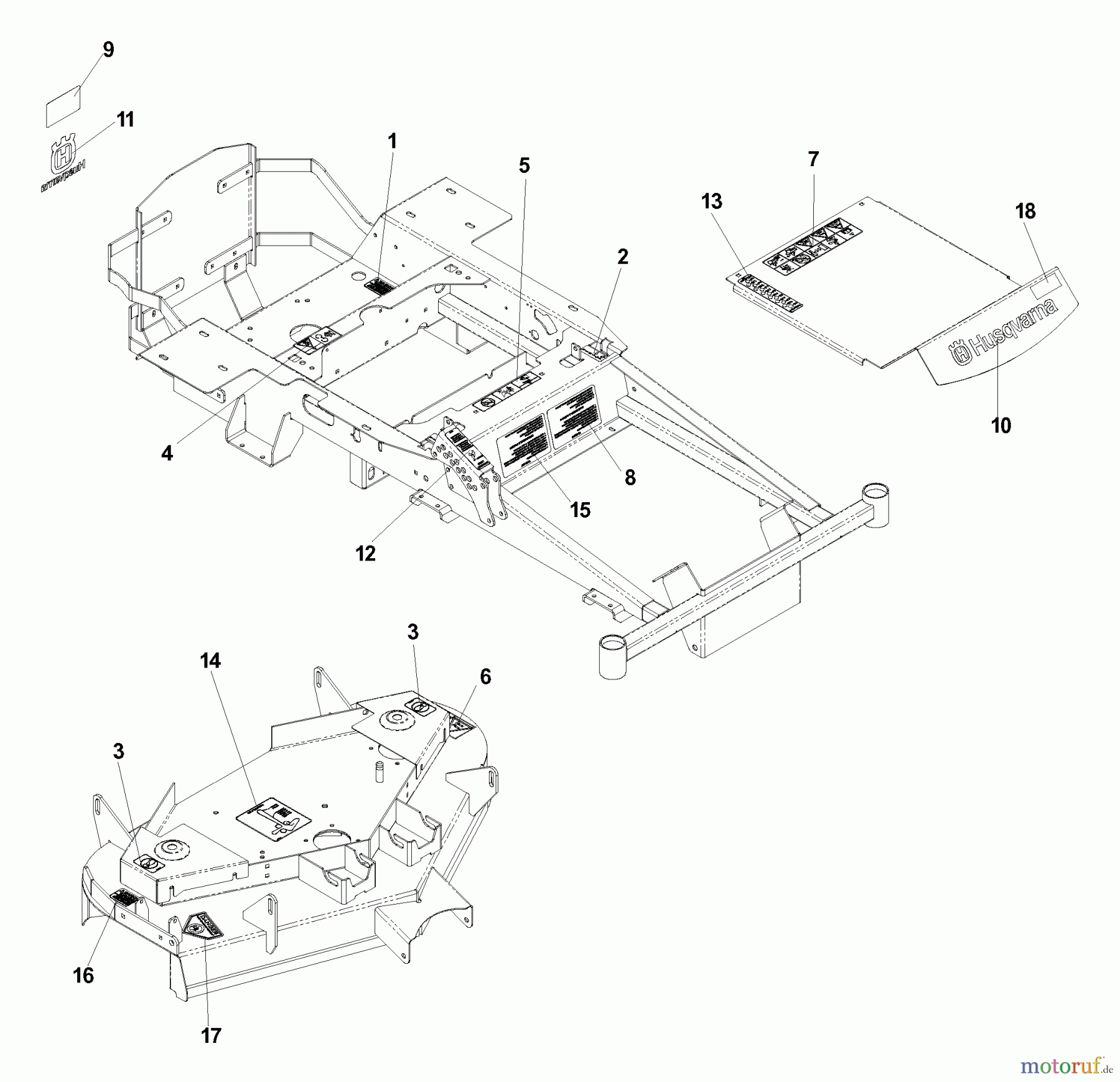 Husqvarna Nullwendekreismäher, Zero-Turn EZ 6124 (968999505) - Husqvarna KOA Zero-Turn Mower (2006-06 & After) Decal Assembly