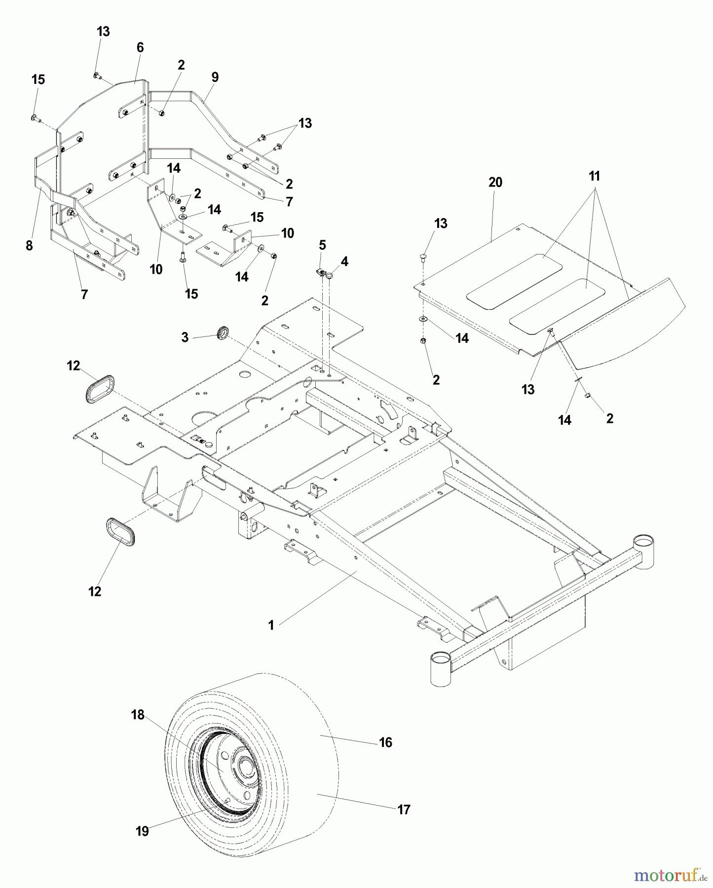 Husqvarna Nullwendekreismäher, Zero-Turn EZ 5426 BI (968999514) - Husqvarna Zero-Turn Mower (2006-06 & After) Main Frame (Part 1)