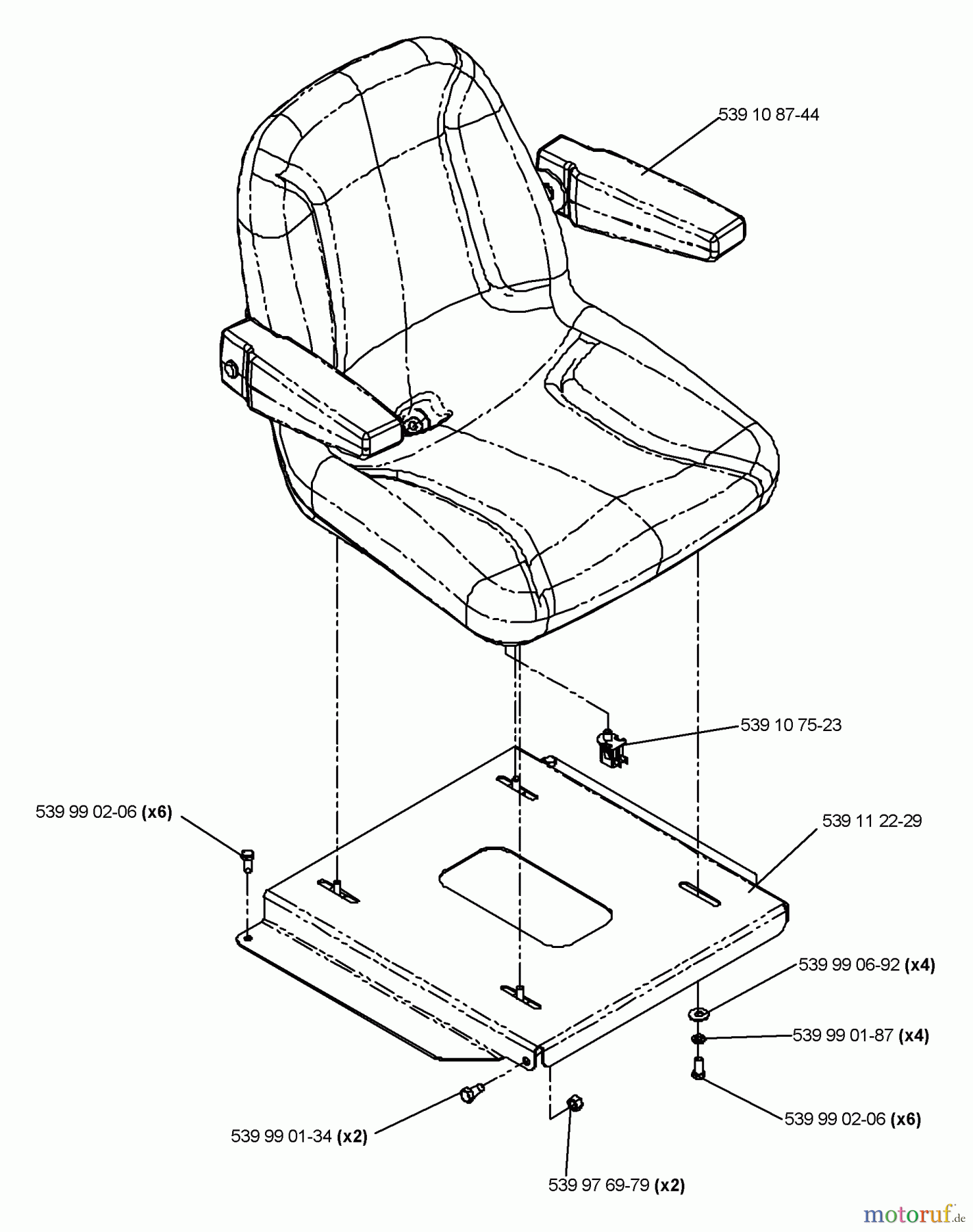 Husqvarna Nullwendekreismäher, Zero-Turn EZ 5424 BI (968999294) - Husqvarna Zero-Turn Mower (2006-02 & After) Seat Assembly