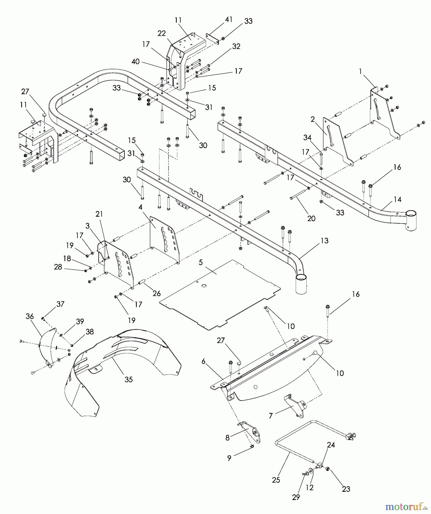 Husqvarna Nullwendekreismäher, Zero-Turn EZ 4824 (965880401) - Husqvarna Zero-Turn Mower (2009-01 & After) Chassis Frame