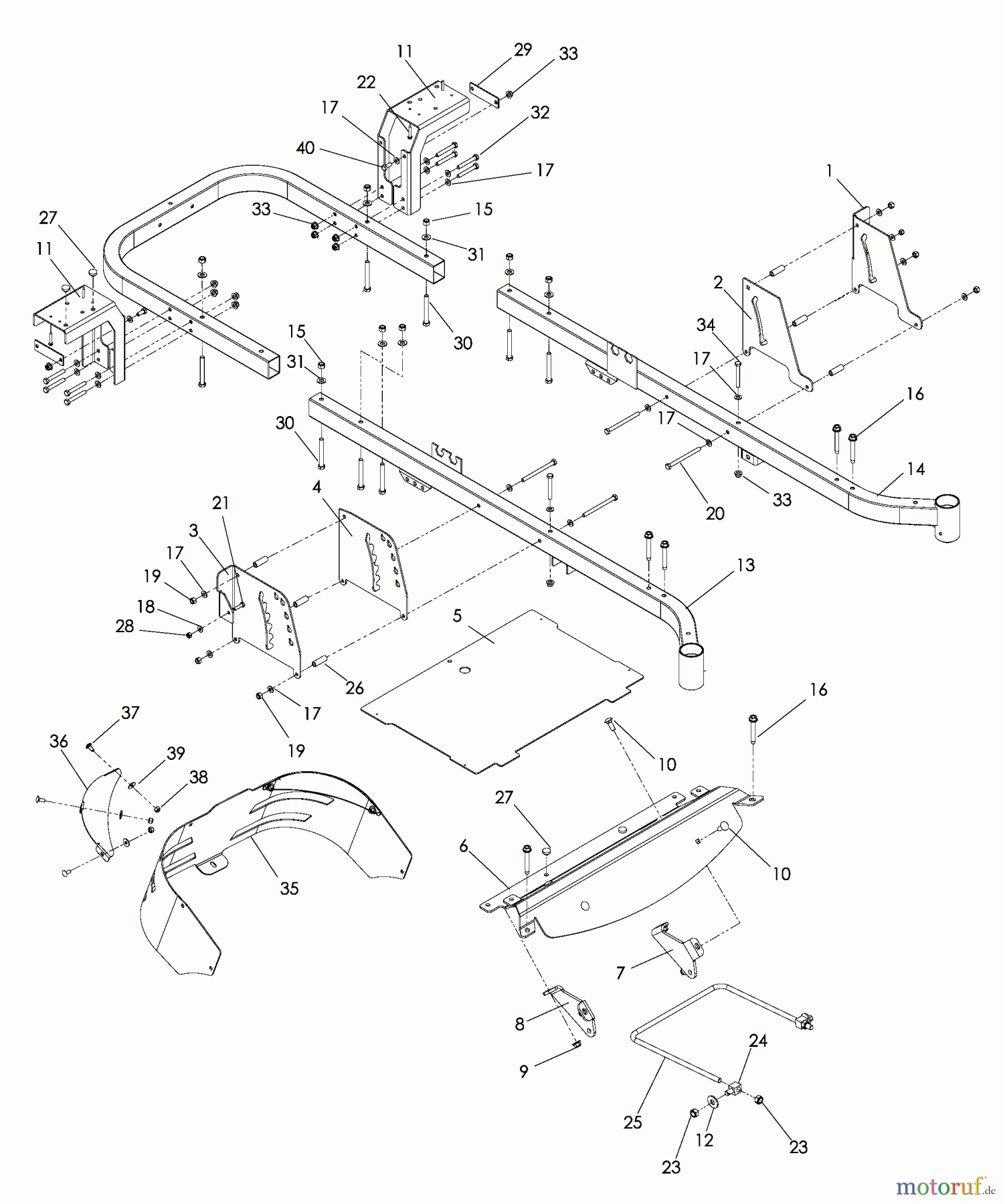 Husqvarna Nullwendekreismäher, Zero-Turn EZ 5224 (966038301) - Husqvarna Zero-Turn Mower (2009-01 & After) Chassis / Frame