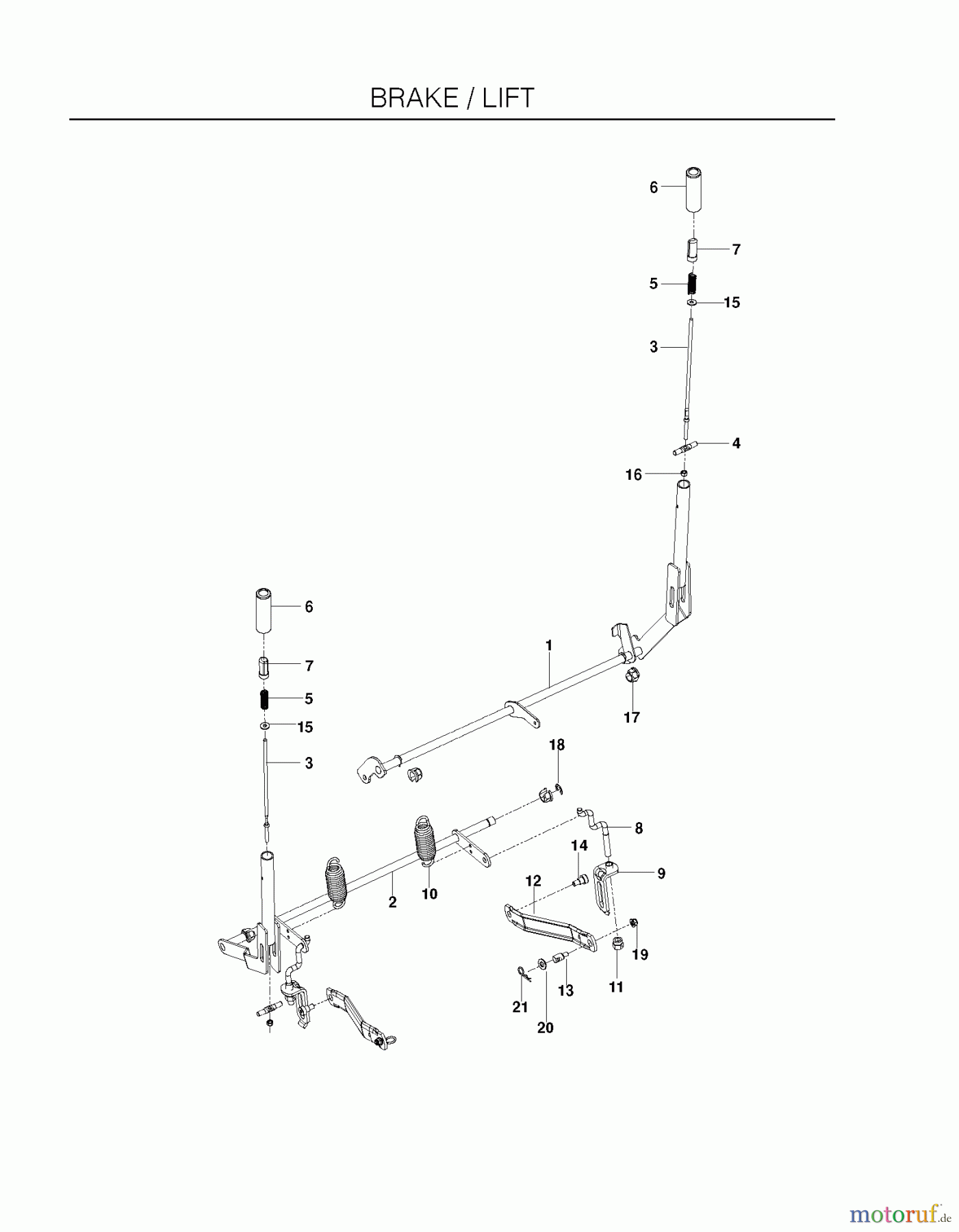 Husqvarna Nullwendekreismäher, Zero-Turn EZ 4824 (966612901) - Husqvarna Zero-Turn Mower (2011-10 & After) BRAKE / REAR MOWER LIFT