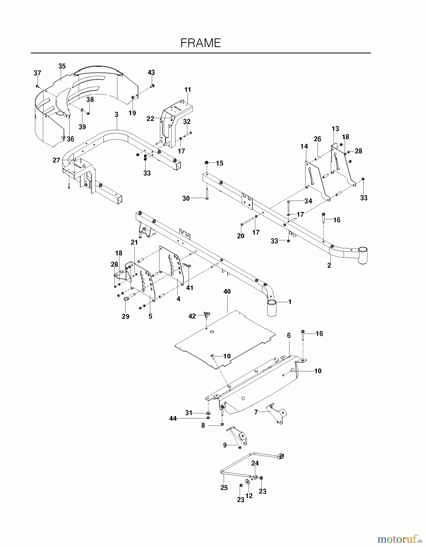 Husqvarna Nullwendekreismäher, Zero-Turn EZ 4824 (966612901) - Husqvarna Zero-Turn Mower (2011-10 & After) FRAME
