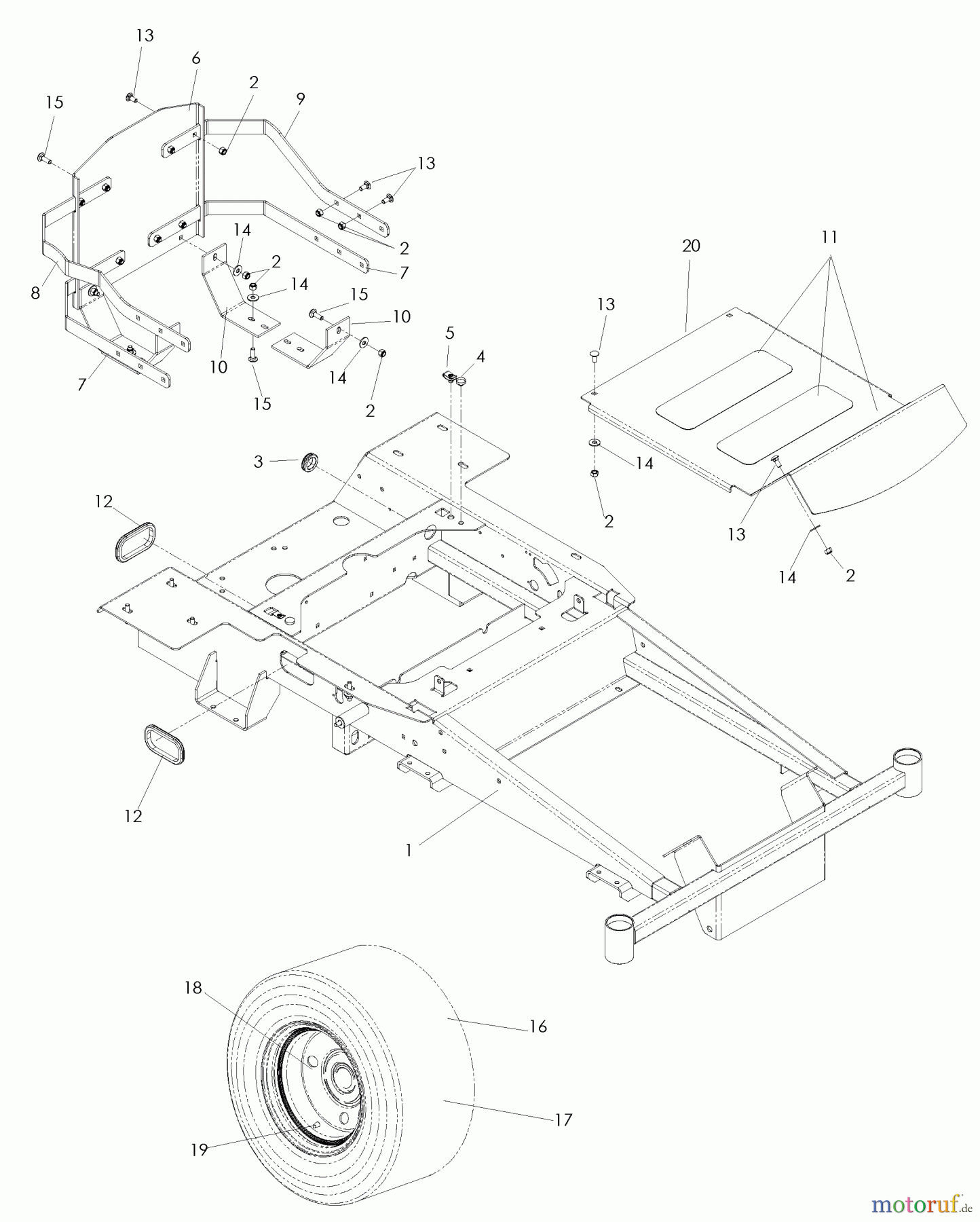 Husqvarna Nullwendekreismäher, Zero-Turn EZ 4624 (968999657) - Husqvarna Zero-Turn Mower (2008-08 & After) Chassis / Frame #1