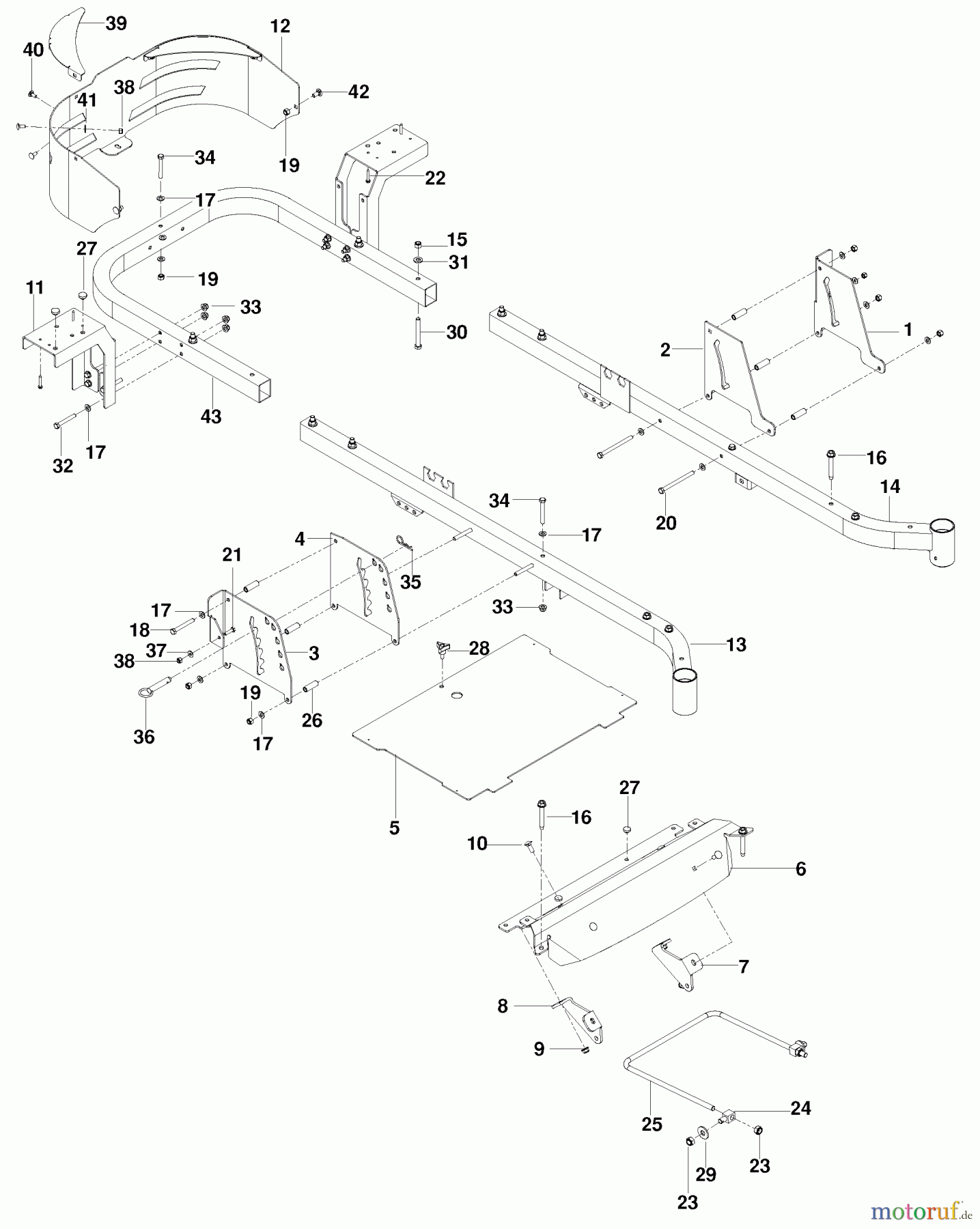 Husqvarna Nullwendekreismäher, Zero-Turn EZ 4824 BF (966582401) - Husqvarna Zero-Turn Mower (2010-03 & After) Frame