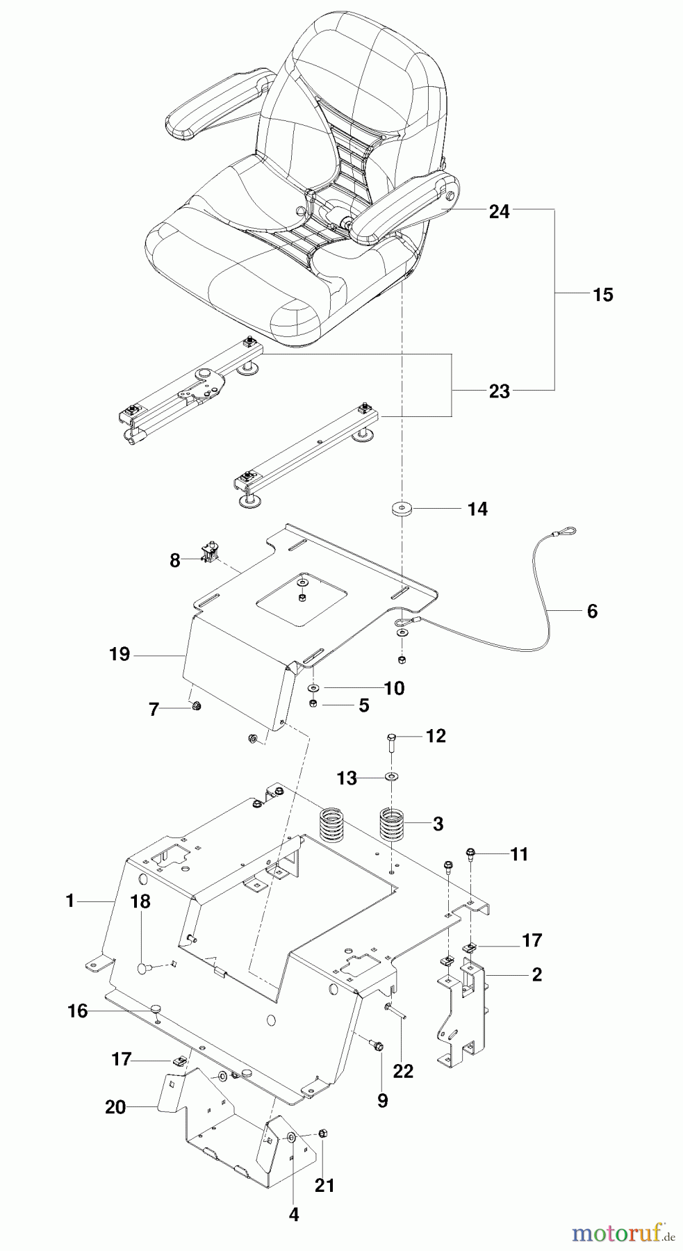 Husqvarna Nullwendekreismäher, Zero-Turn EZ 4824 BF (966582401) - Husqvarna Zero-Turn Mower (2010-03 & After) Seat