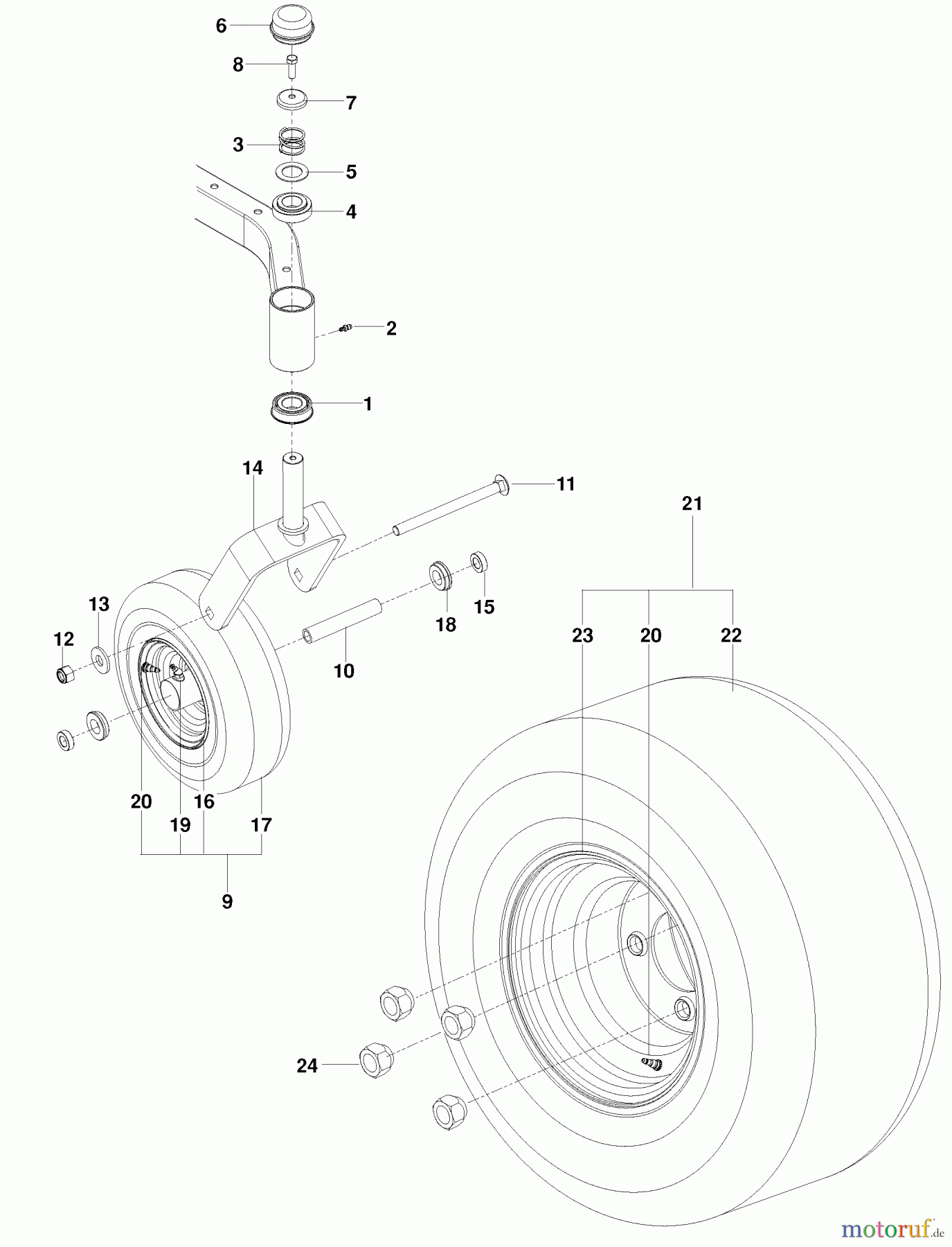 Husqvarna Nullwendekreismäher, Zero-Turn EZ 4824 BF (966582401) - Husqvarna Zero-Turn Mower (2010-03 & After) Wheels And Tires