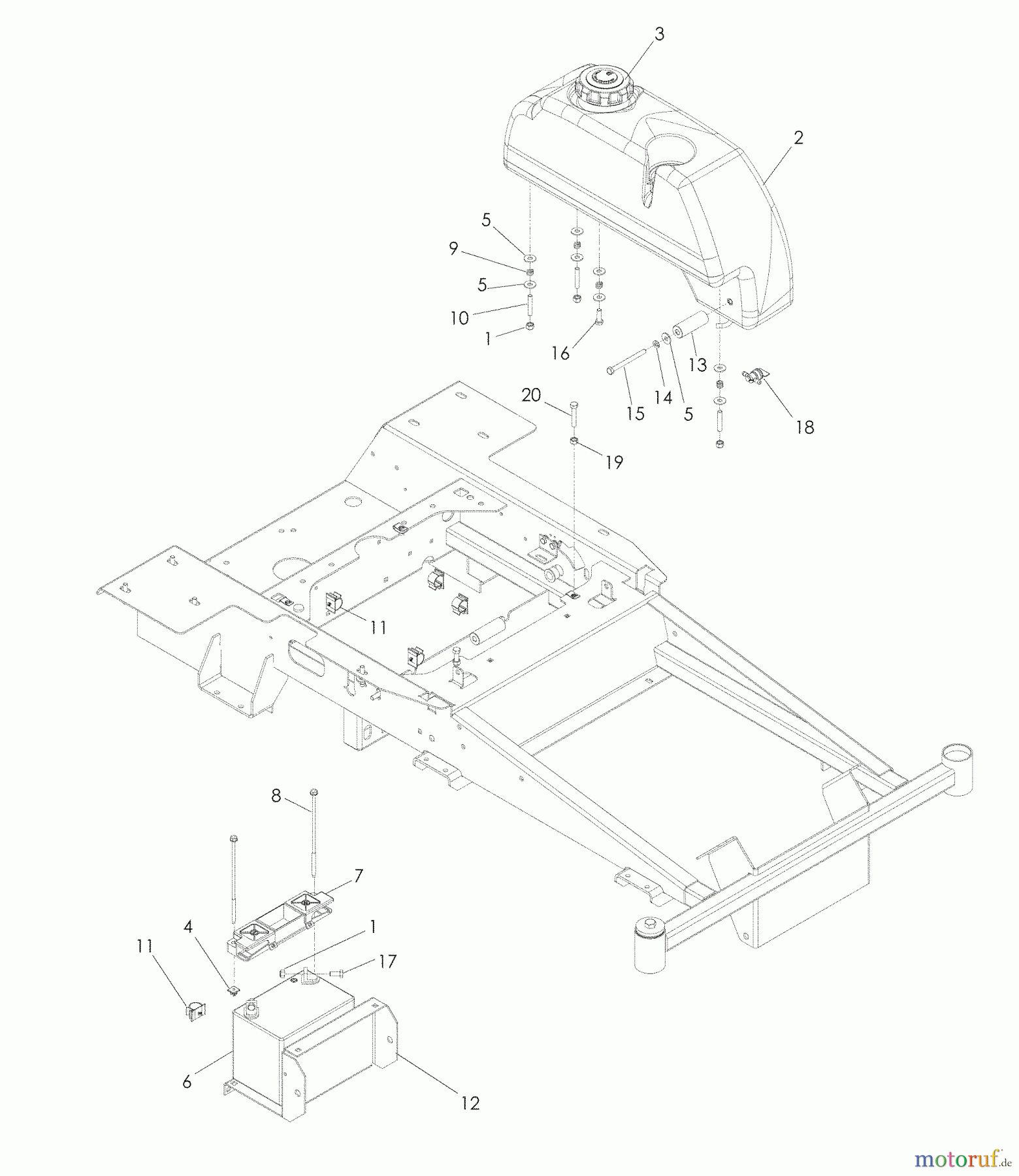Husqvarna Nullwendekreismäher, Zero-Turn EZ 4624 BF (968999688) - Husqvarna Zero-Turn Mower (2008-08 & After) Chassis / Frame #1