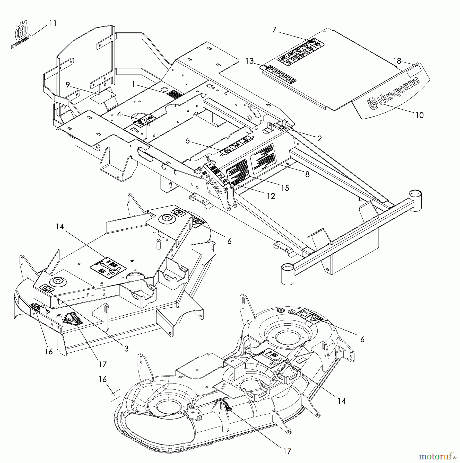 Husqvarna Nullwendekreismäher, Zero-Turn EZ 4624 BF (968999688) - Husqvarna Zero-Turn Mower (2008-08 & After) Decals