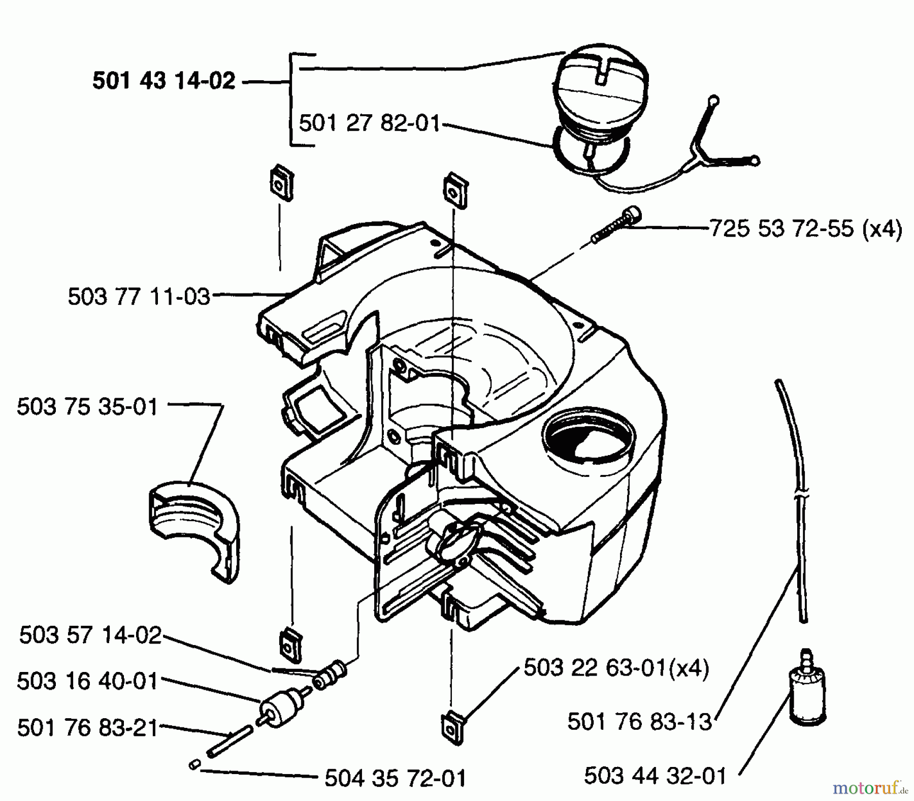 Husqvarna Bläser / Sauger / Häcksler / Mulchgeräte 225 HBV - Husqvarna Handheld Blower Vacuum (1996-09 to 1997-01) Crankcase