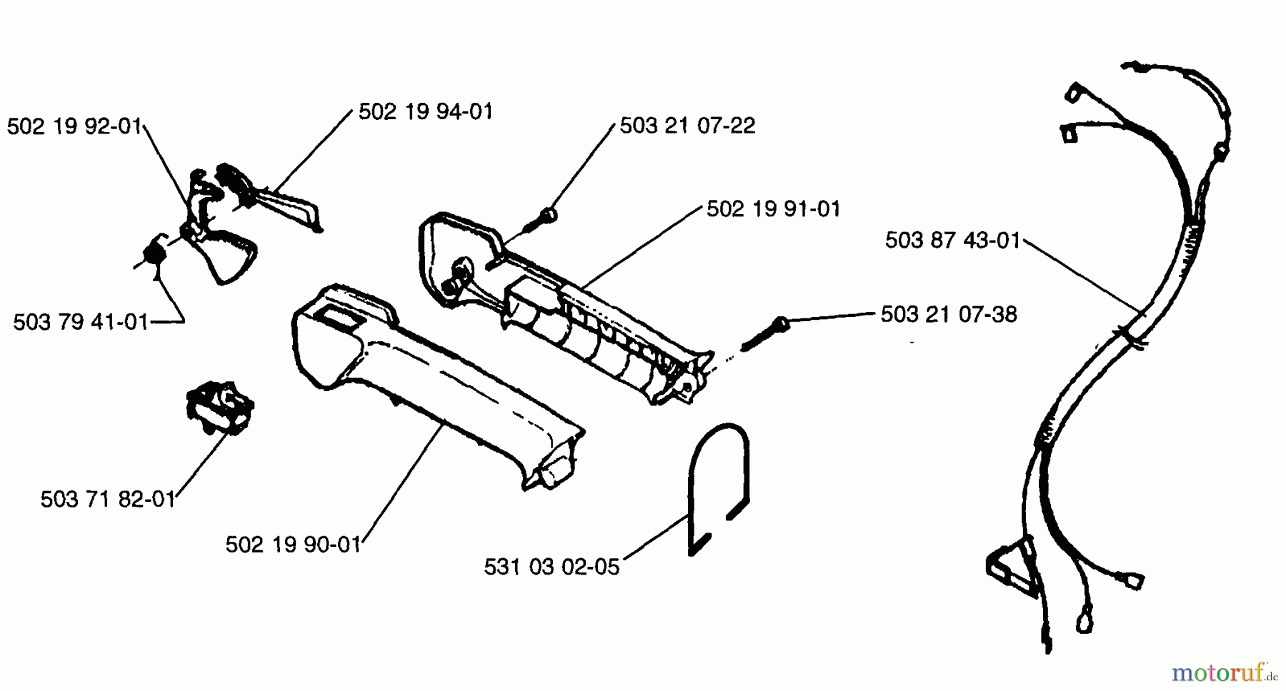 Husqvarna Bläser / Sauger / Häcksler / Mulchgeräte 225 HBV - Husqvarna Handheld Blower Vacuum (1996-09 to 1997-01) Handle Assembly