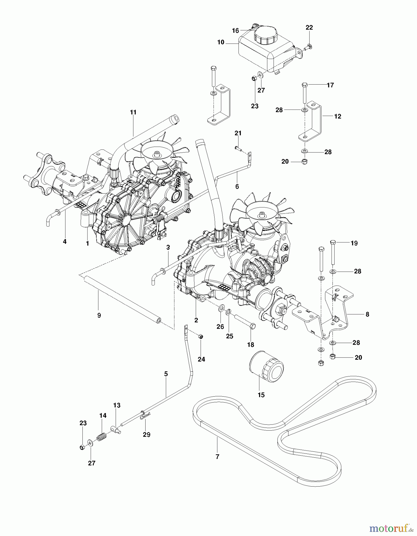 Husqvarna Nullwendekreismäher, Zero-Turn EZ 4824 CA (966659501) - Husqvarna Zero-Turn Mower (2012-08 & After) HYDRAULIC PUMP- MOTOR