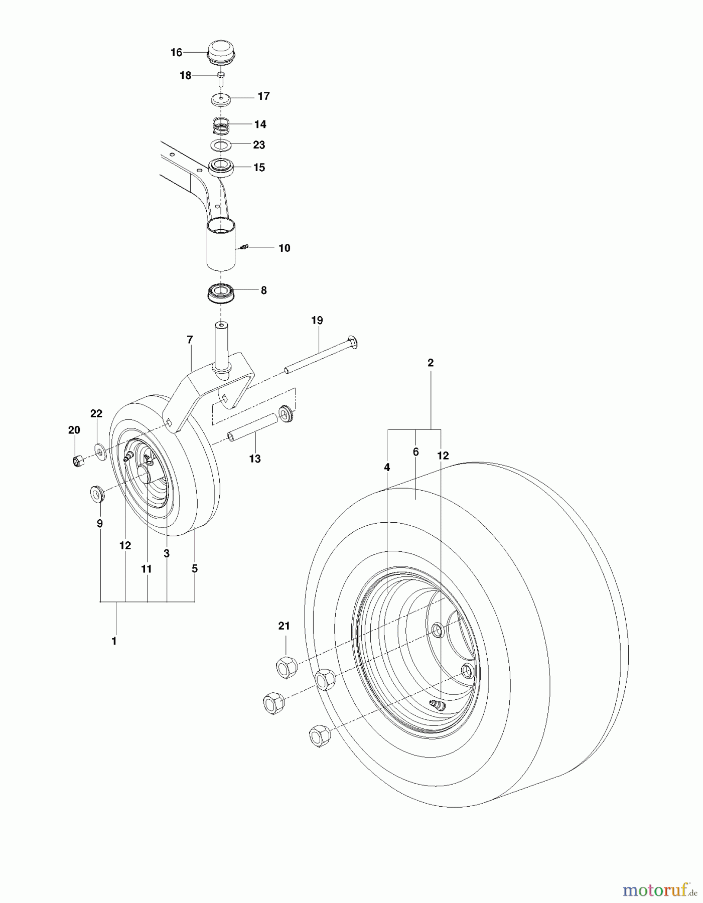 Husqvarna Nullwendekreismäher, Zero-Turn EZ 4824 CA (966659501) - Husqvarna Zero-Turn Mower (2012-08 & After) WHEELS TIRES