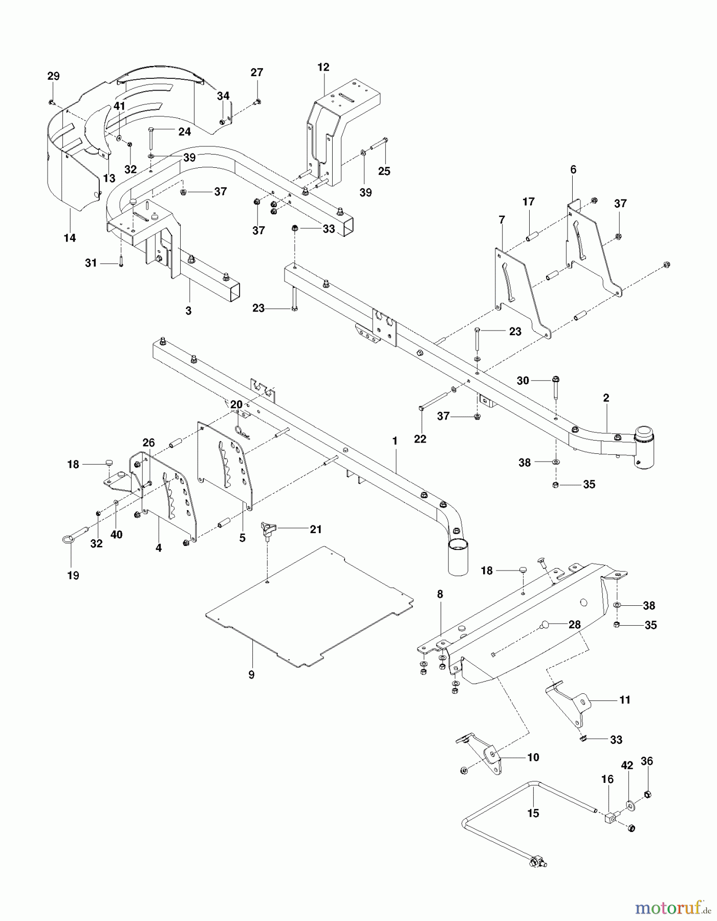 Husqvarna Nullwendekreismäher, Zero-Turn EZ 4824TF BF (966659502) - Husqvarna Zero-Turn Mower (2012-06 & After) FRAME