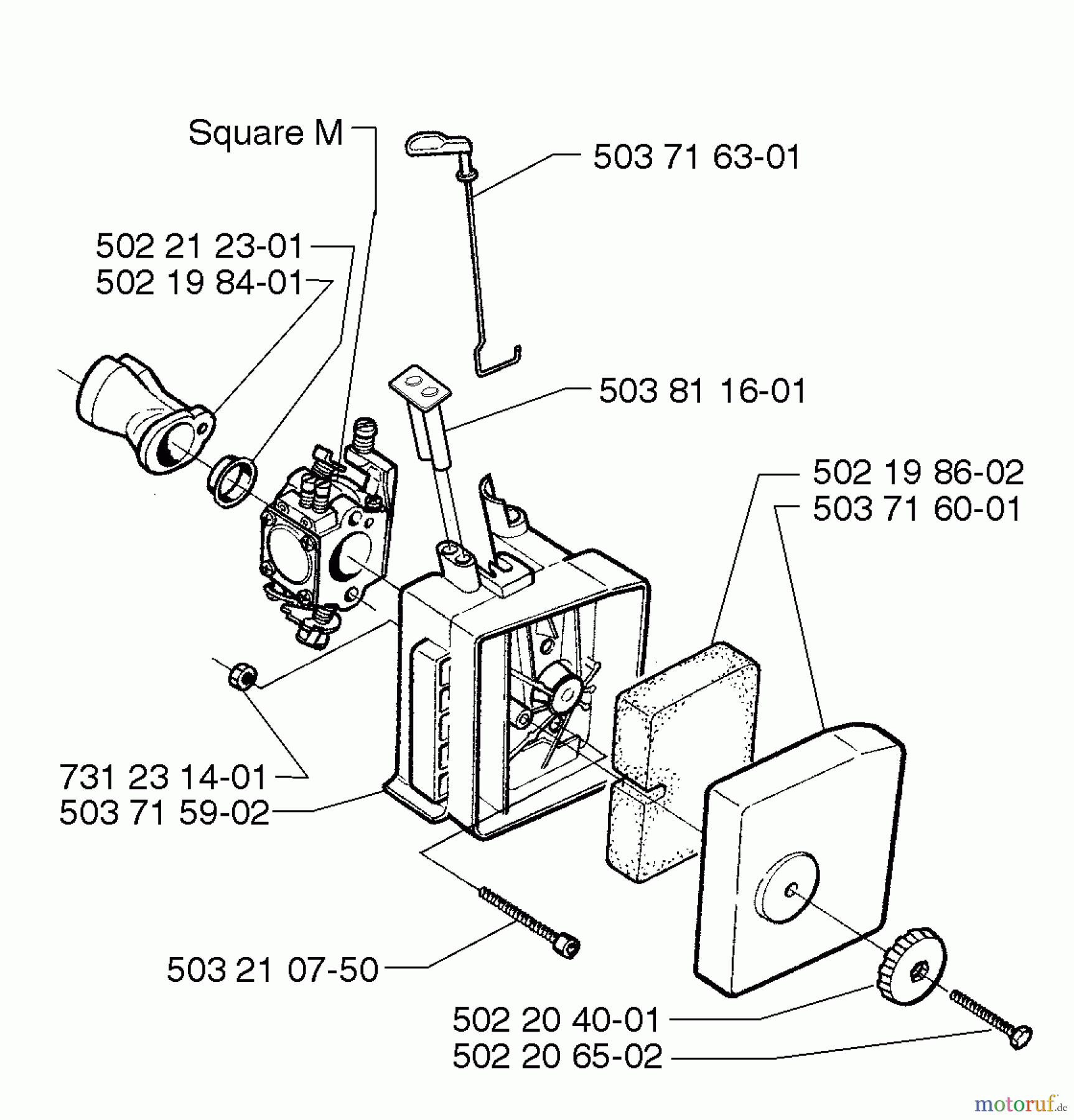 Husqvarna Bläser / Sauger / Häcksler / Mulchgeräte 225 HBV - Husqvarna Handheld Blower Vacuum (1997-02 to 1999-12) Air Filter/Carburetor