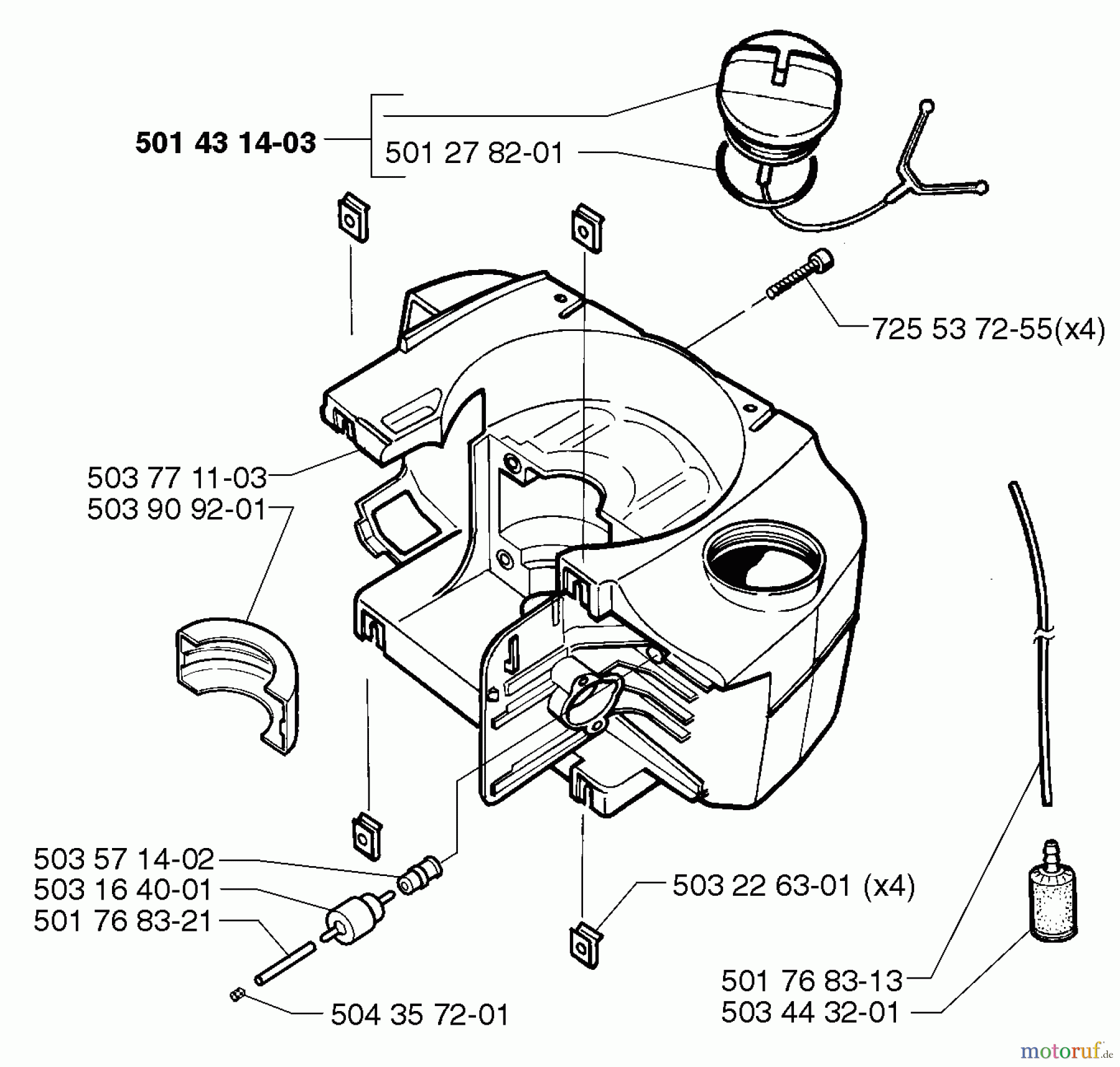Husqvarna Bläser / Sauger / Häcksler / Mulchgeräte 225 HBV - Husqvarna Handheld Blower Vacuum (1997-02 to 1999-12) Crankcase