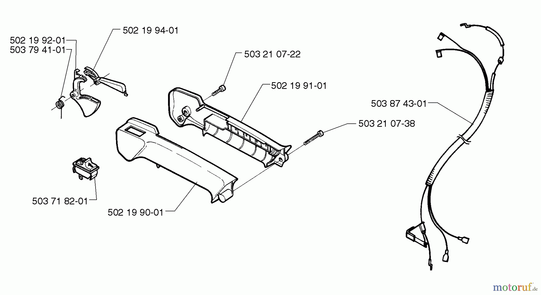 Husqvarna Bläser / Sauger / Häcksler / Mulchgeräte 225 HBV - Husqvarna Handheld Blower Vacuum (1997-02 to 1999-12) Handle Assembly