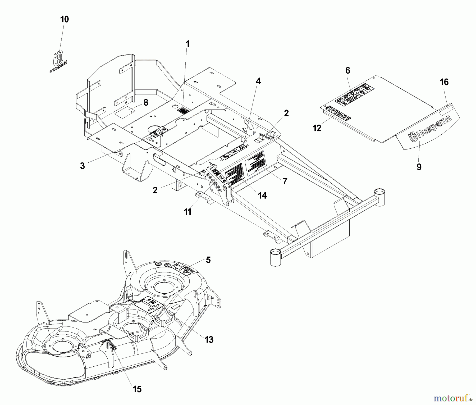 Husqvarna Nullwendekreismäher, Zero-Turn EZ 5426 BI (968999514) - Husqvarna Zero-Turn Mower (2006-06 & After) Decal Assembly