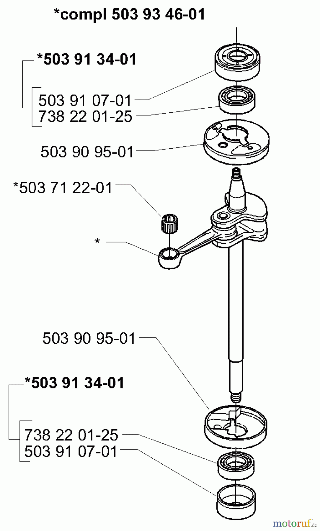 Husqvarna Bläser / Sauger / Häcksler / Mulchgeräte 225 HBV - Husqvarna Handheld Blower Vacuum (2000-01 & After) Crankshaft