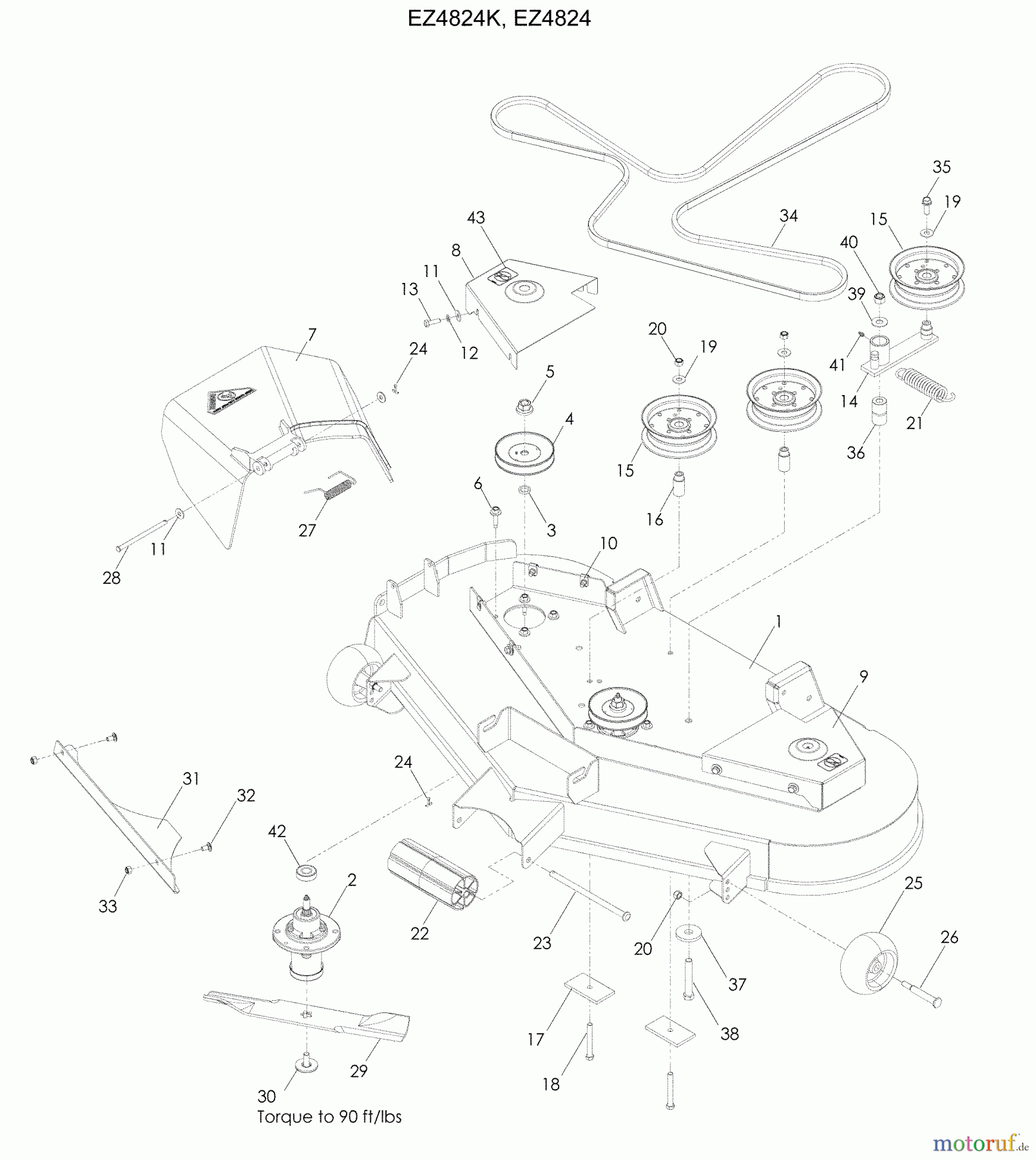 Husqvarna Nullwendekreismäher, Zero-Turn EZ 4824 K (965880301) - Husqvarna Zero-Turn Mower (2009-01 & After) 48