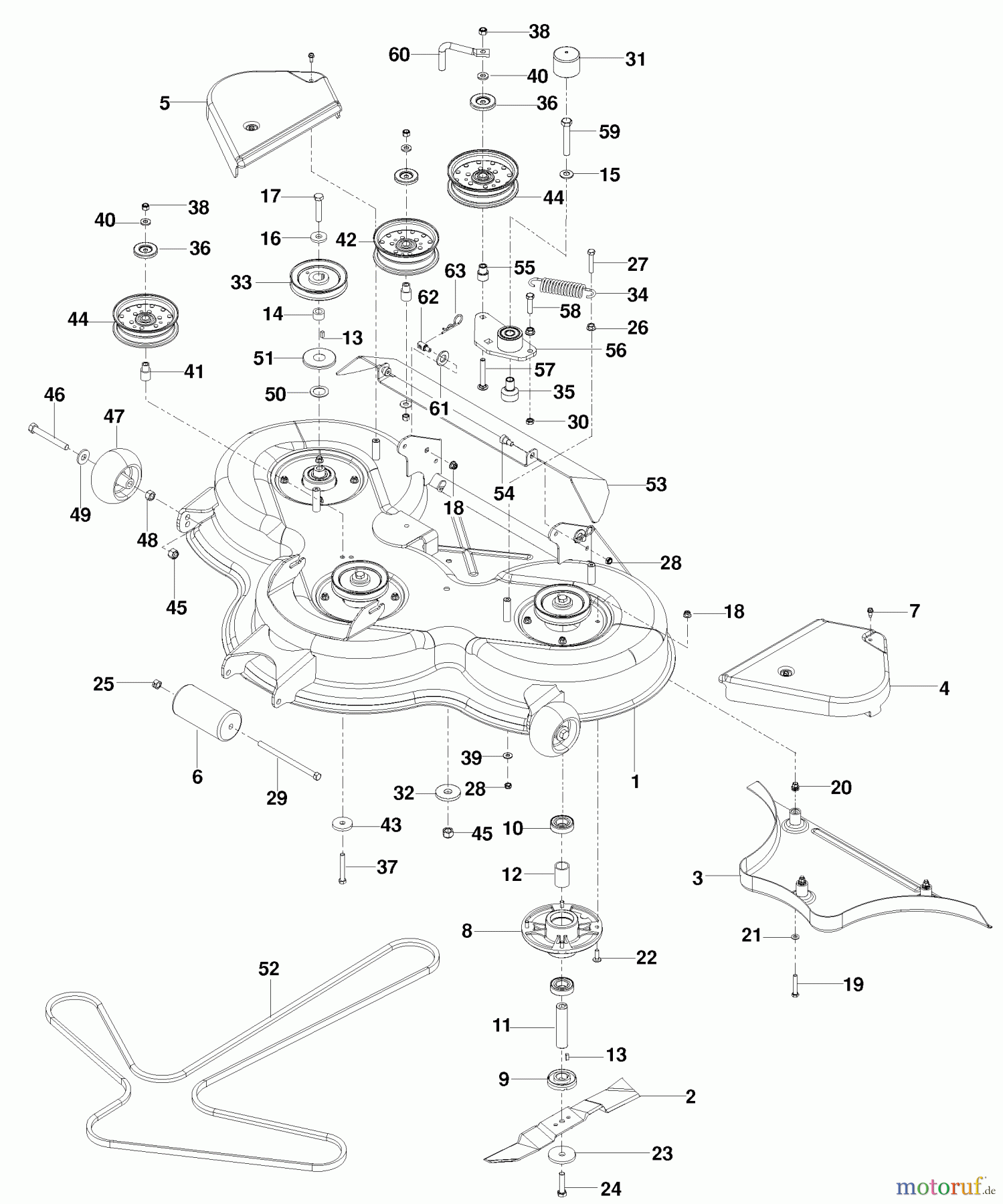Husqvarna Nullwendekreismäher, Zero-Turn EZ 5225 (966038301) - Husqvarna Zero-Turn Mower (2010-06 & After) 48