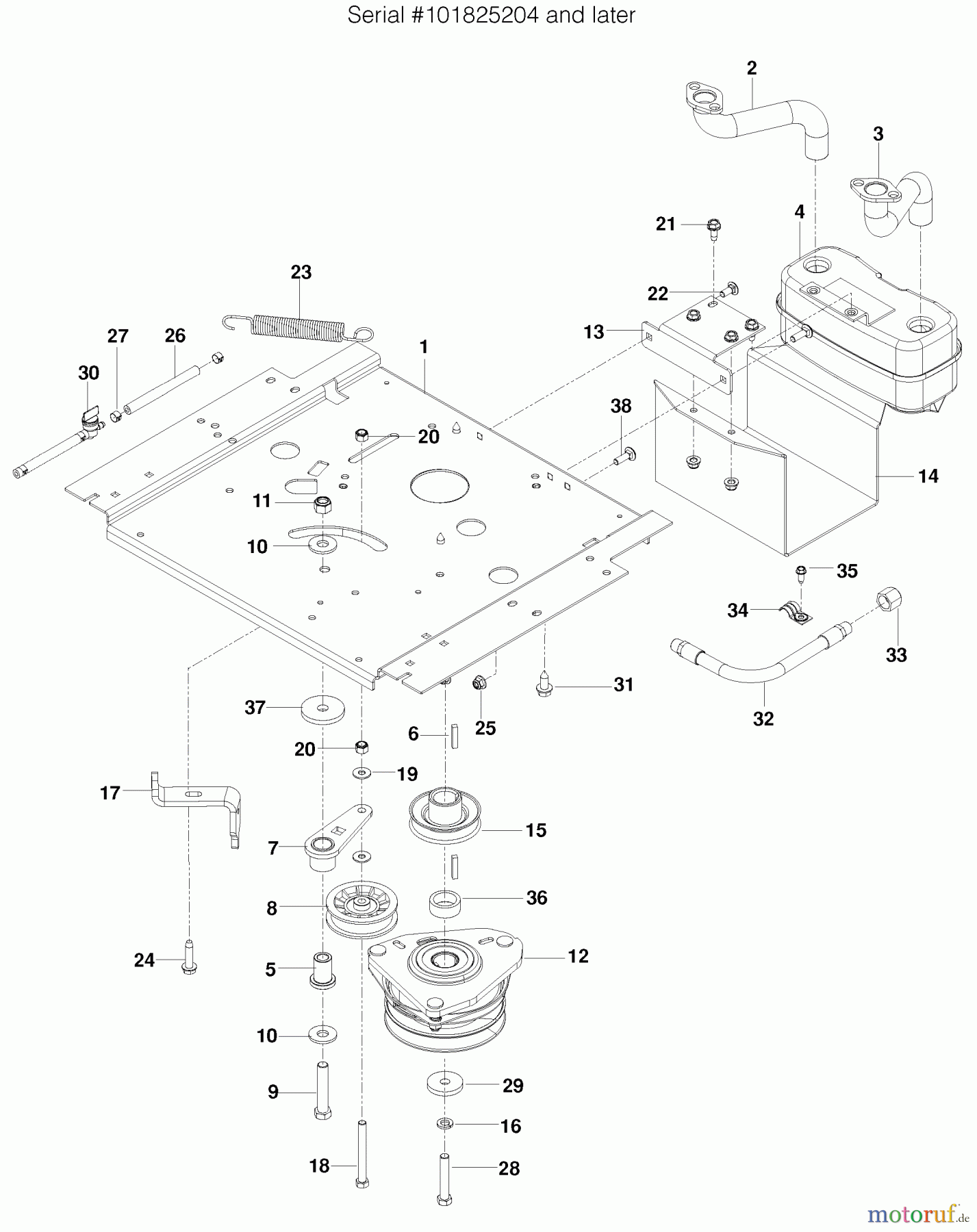 Husqvarna Nullwendekreismäher, Zero-Turn EZ 5225 (966038301) - Husqvarna Zero-Turn Mower (2010-06 & After) Engine Plate #2